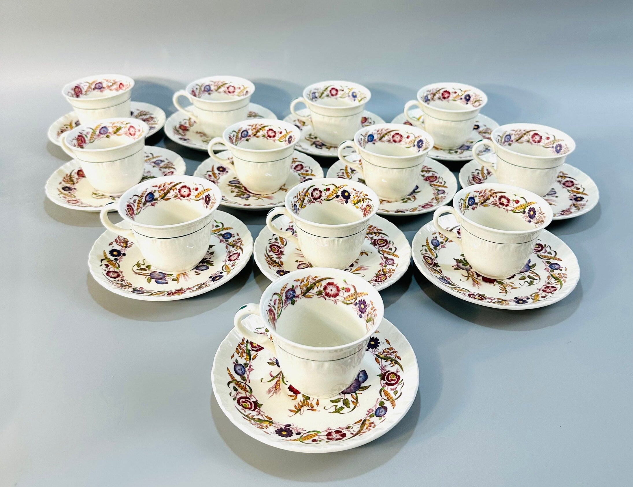 12 Wedgwood Cornflower Demitasse Cups and Saucers