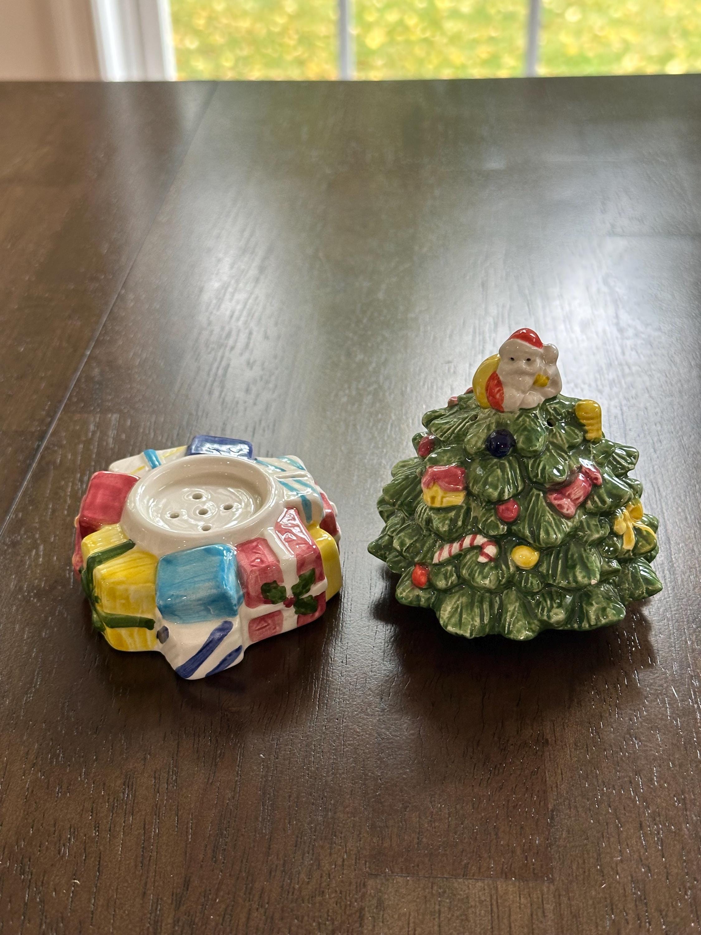 Spode Christmas Tree Stacking Salt and Pepper Shakers