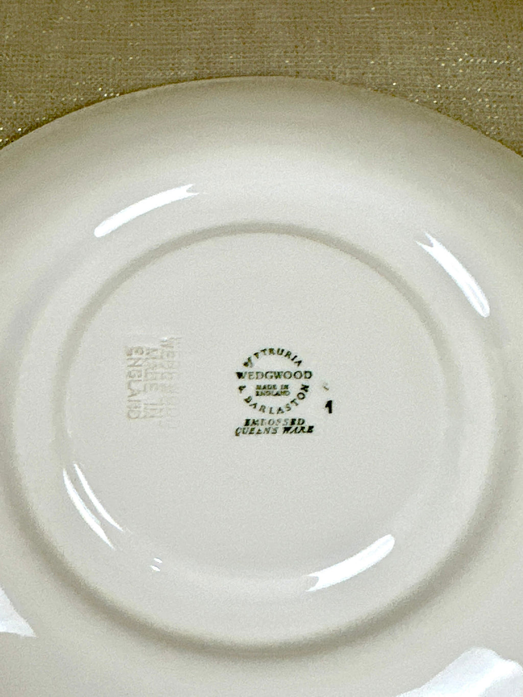 2 Wedgwood Queensware Cream Soup Bowls & Saucers - Grape Pattern