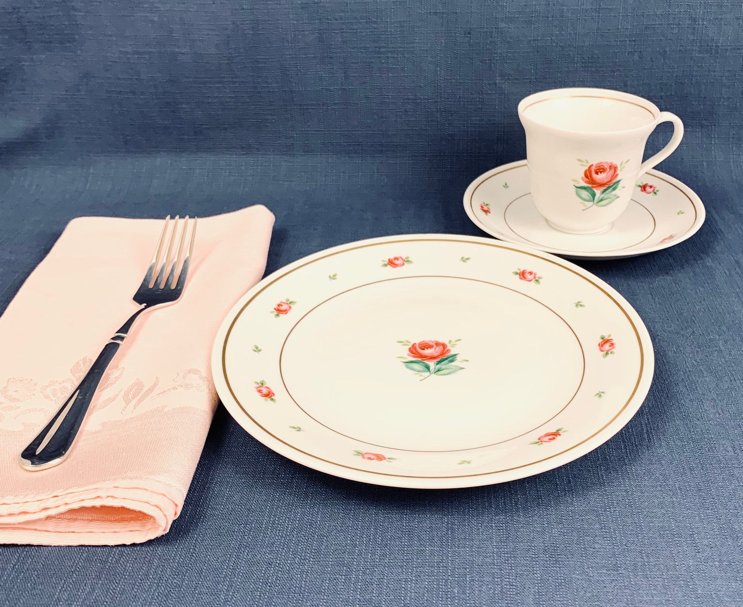 Vintage Hutschenreuther Coffee Dessert Set: Mid-Century German China