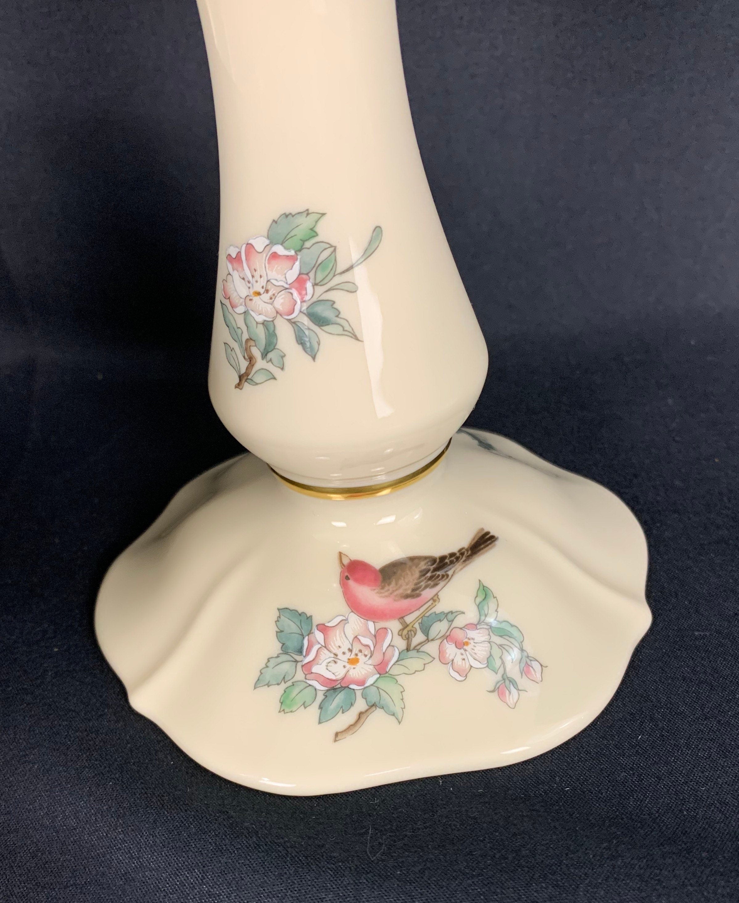 Lenox Serenade Large Serving Bowl and Matching Candlesticks