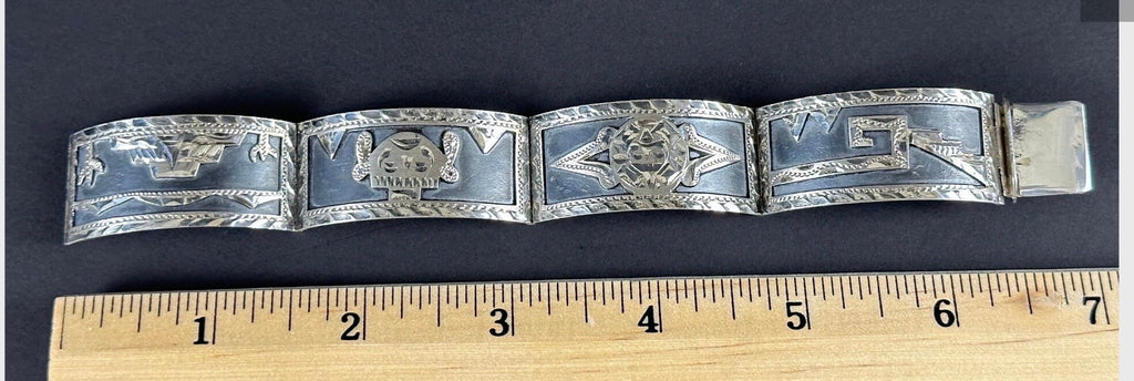 Sterling Silver and Enamel Link Bracelet.