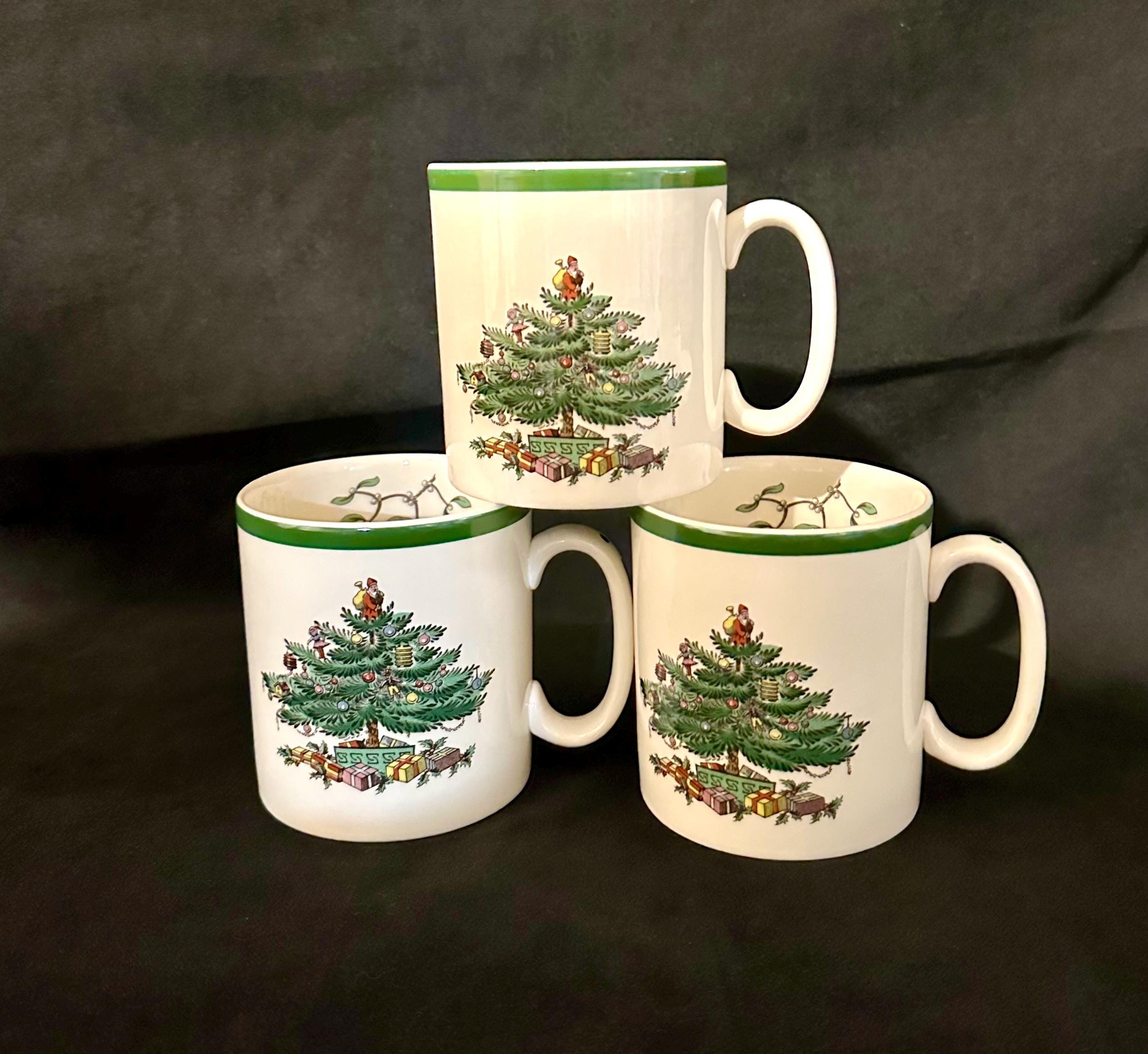 3 Spode Christmas Tree Mugs made in England