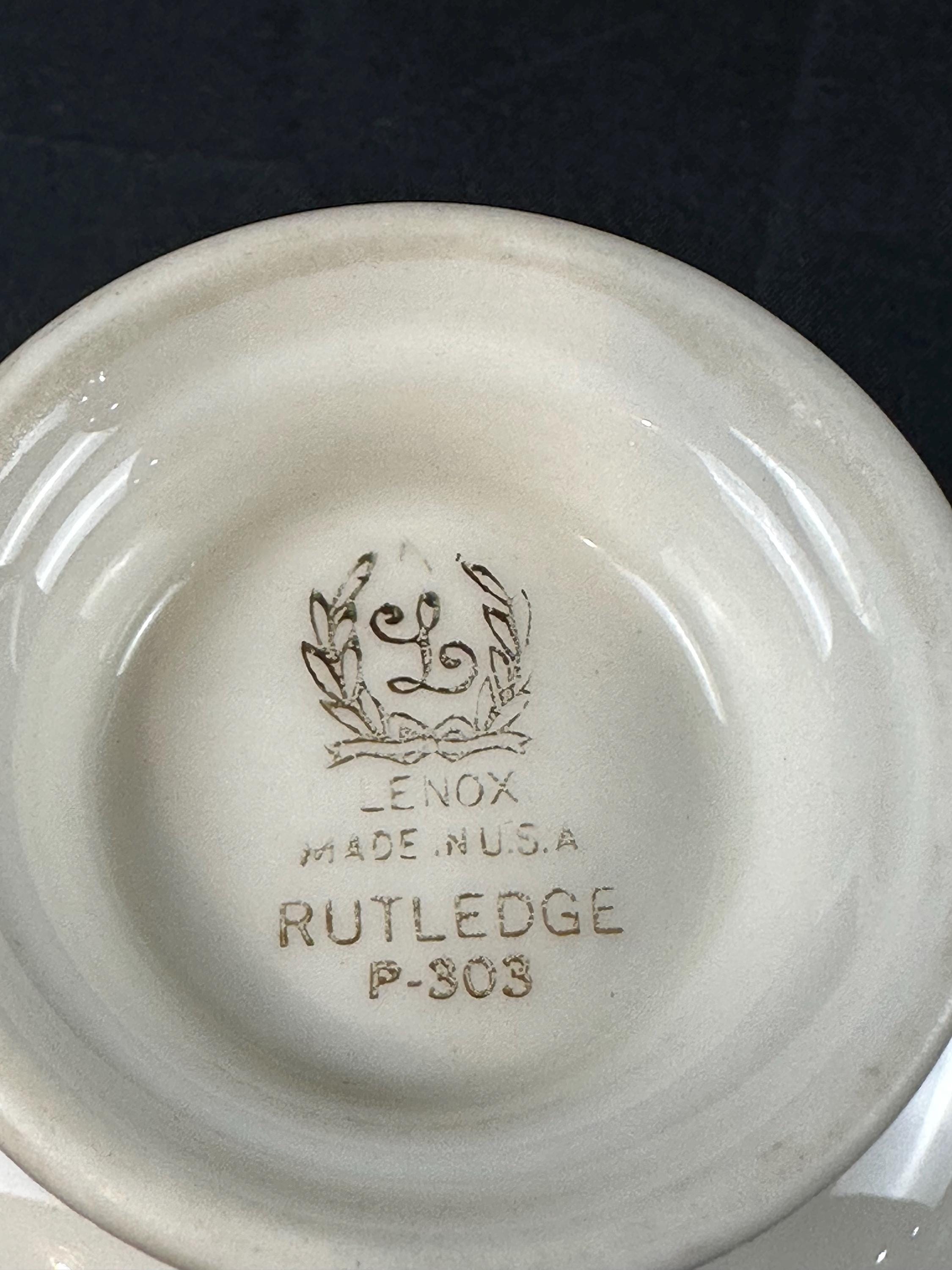 2 Lenox Rutledge Teacups and Saucers