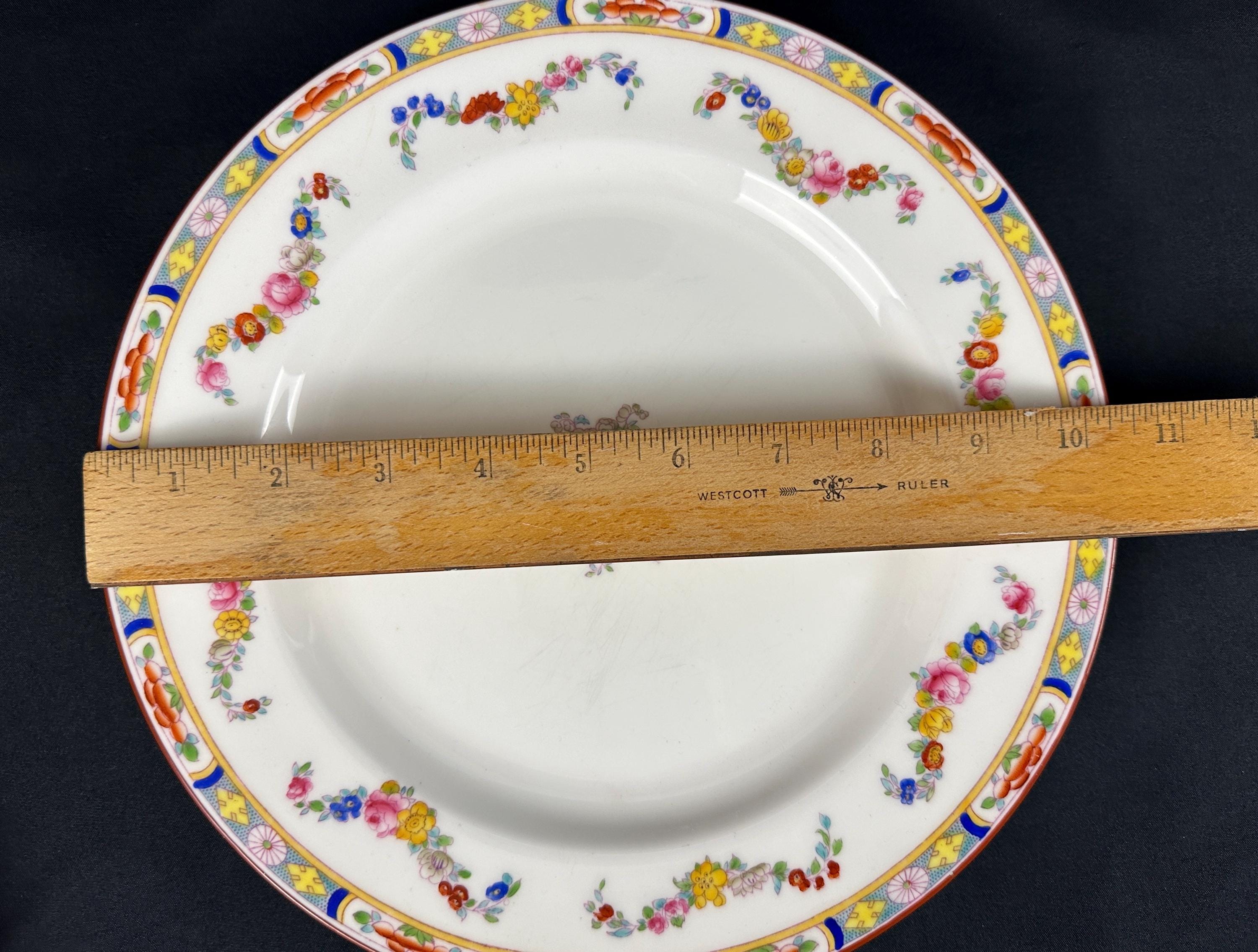 2 Minton Rose Dinner Plates Older Pattern