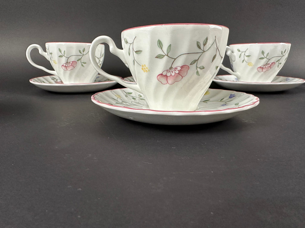 Six Tea Cups and Saucers by Johnson Brothers “Summer Chintz” Pattern