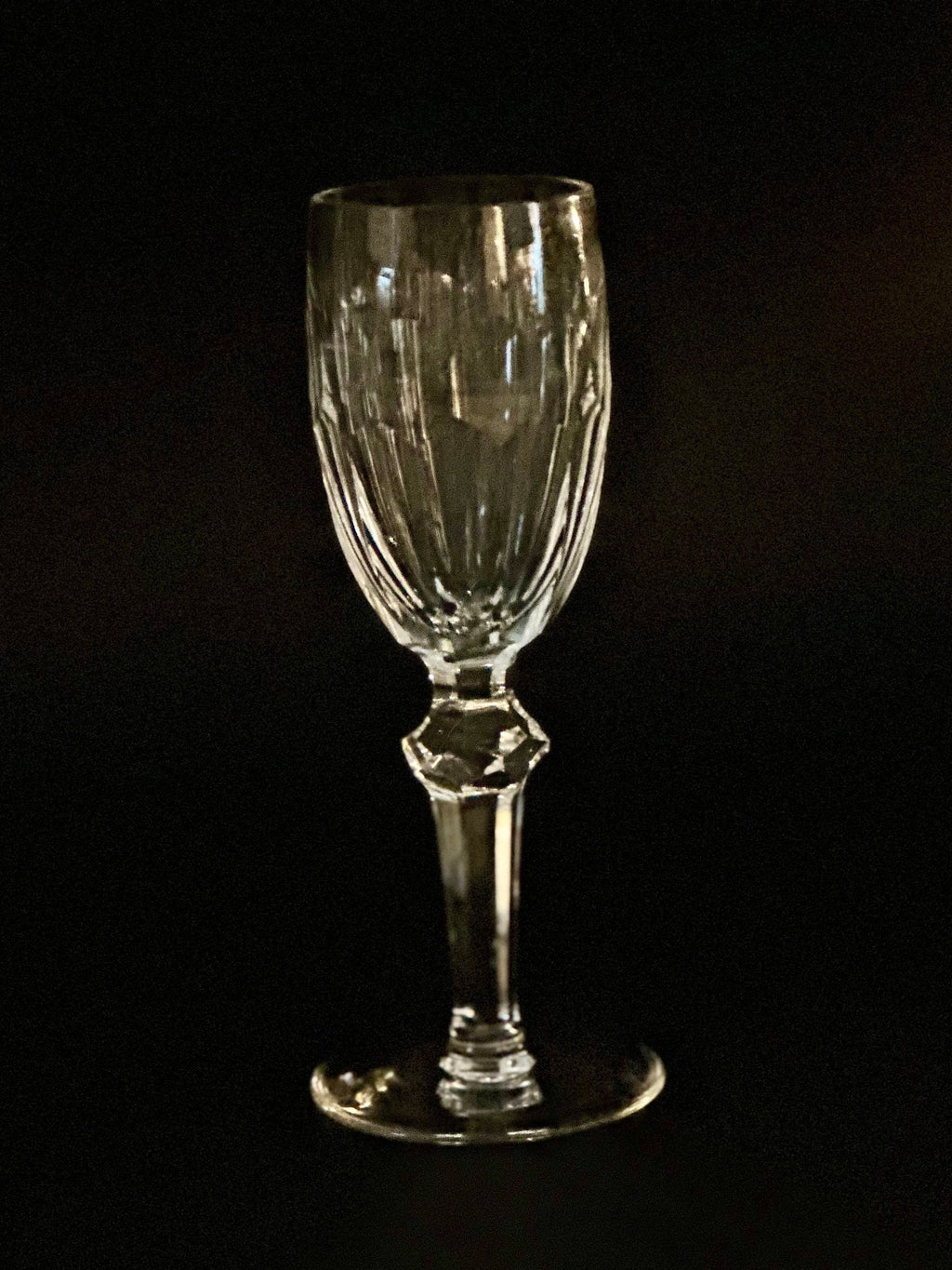 Four Waterford Crystal Sherry Glasses in the “Curraghmore” Pattern