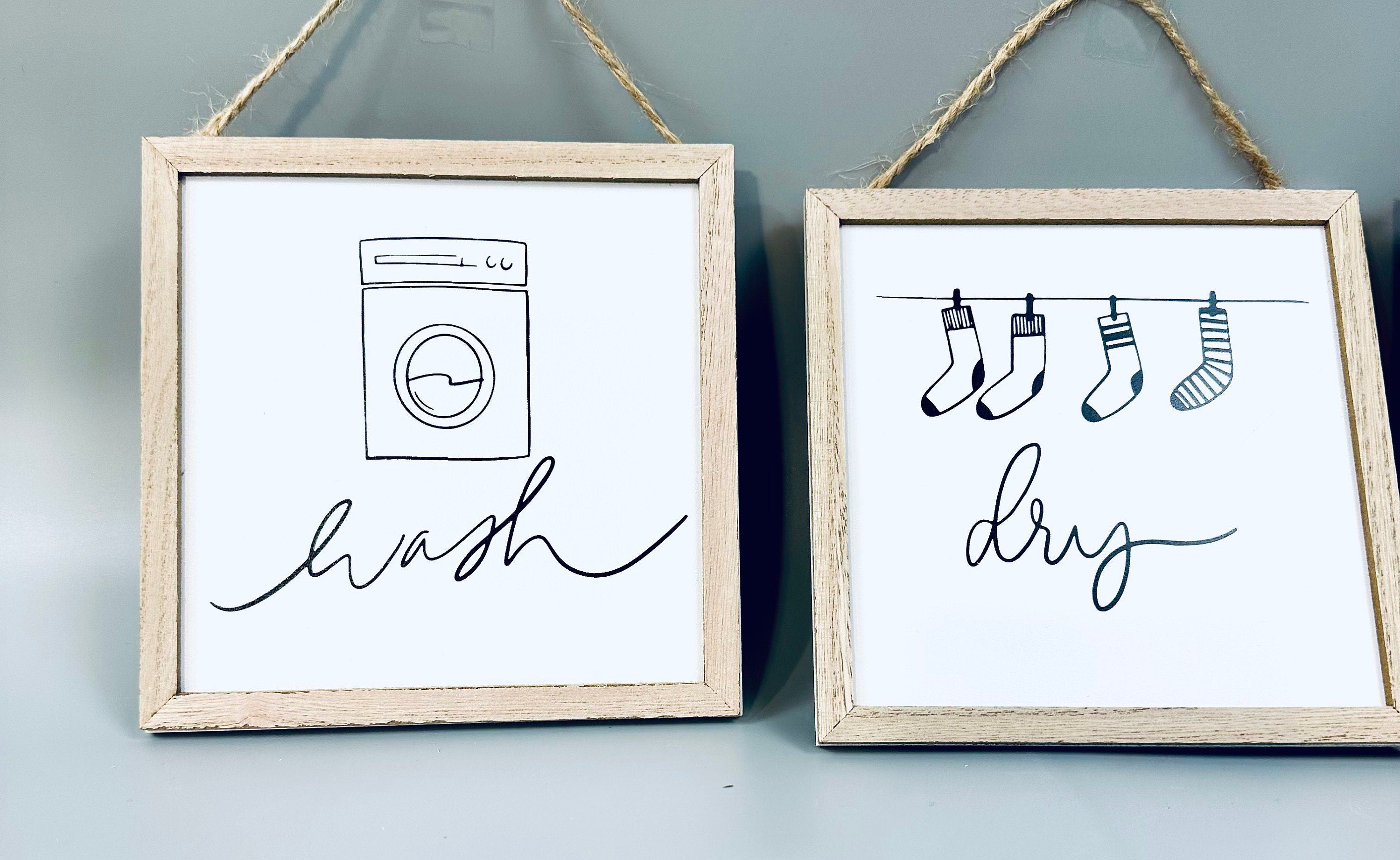 4 Framed Laundry Room Signs