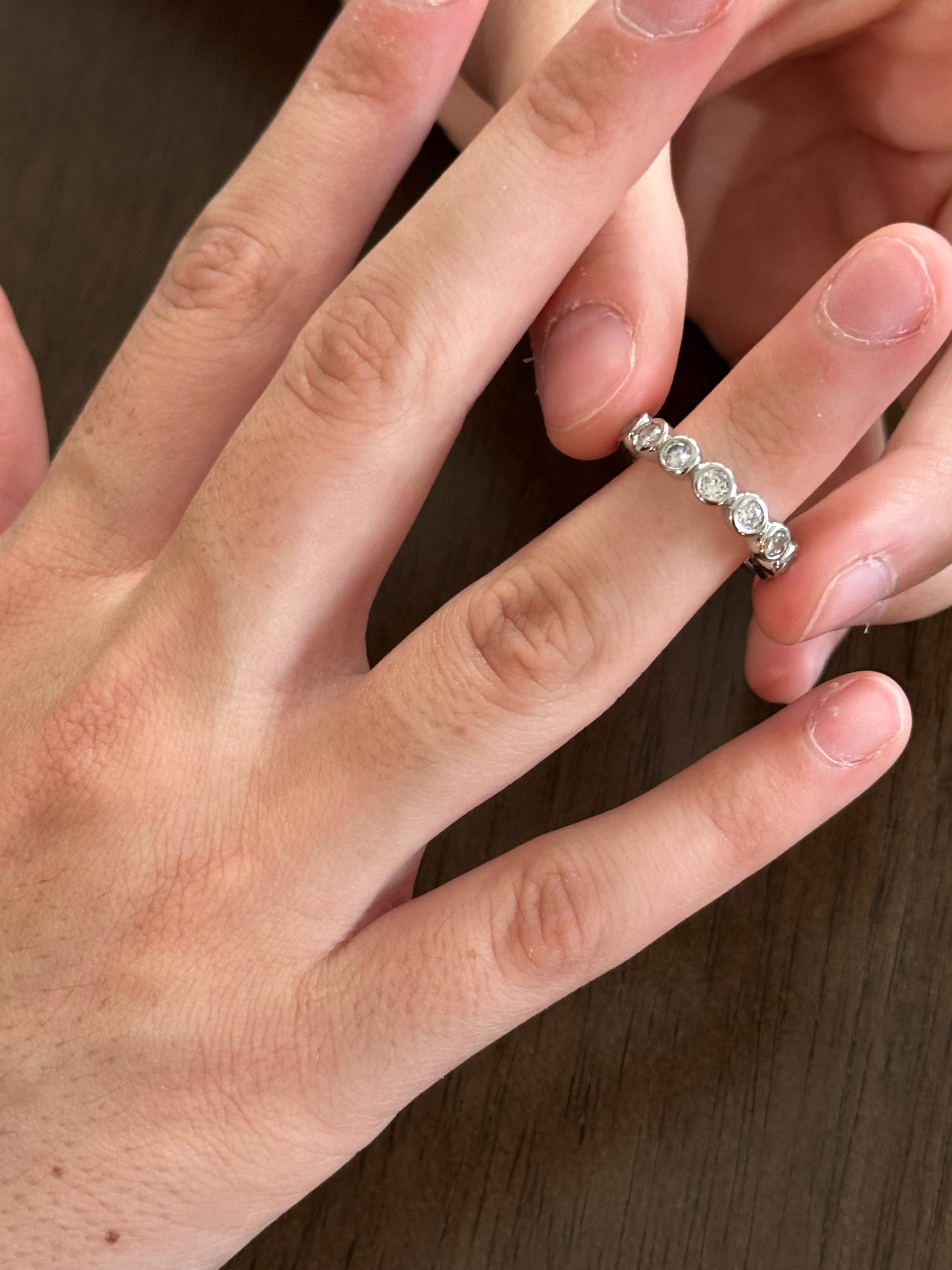 Vintage Sterling Silver Cubic Zirconia Wedding/Anniversary Band