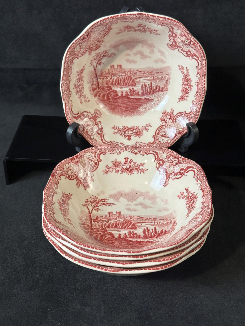 5 Johnson Brothers Old British Castles Square Cereal Bowls