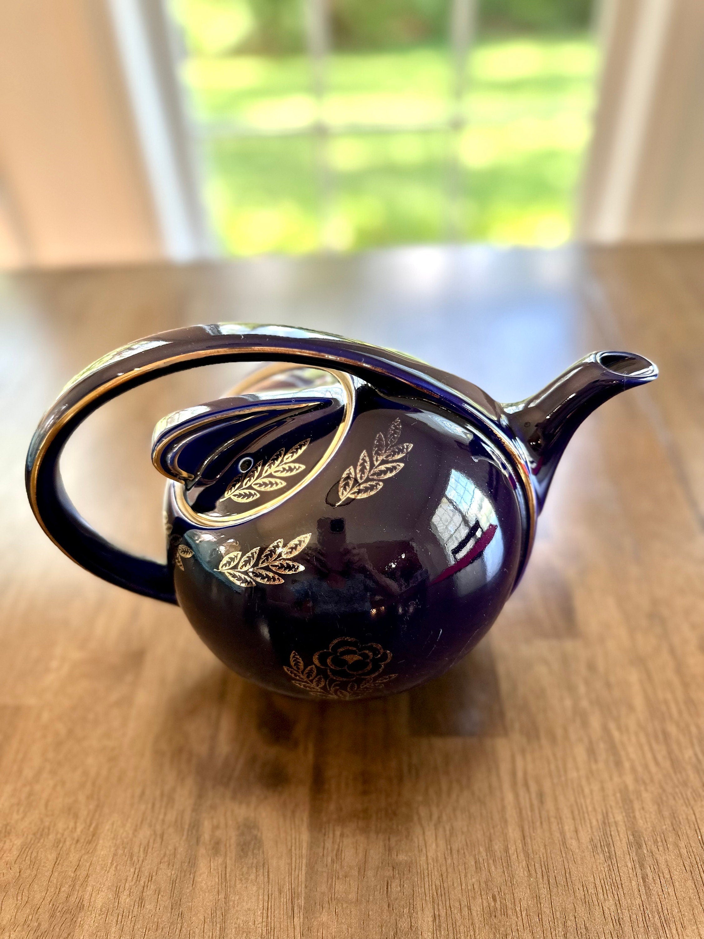 Vintage Hall Cobalt Blue Airflow Teapot
