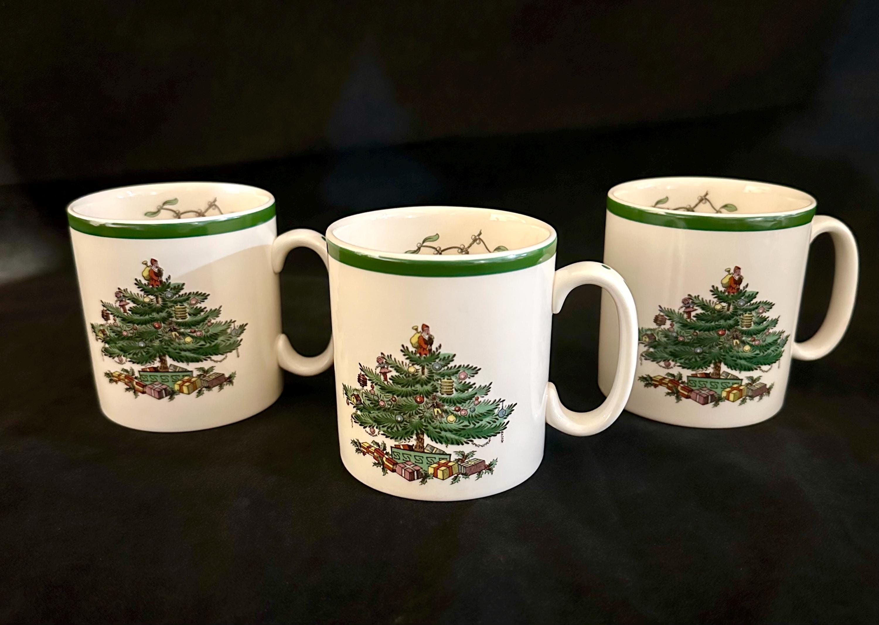 3 Spode Christmas Tree Mugs made in England