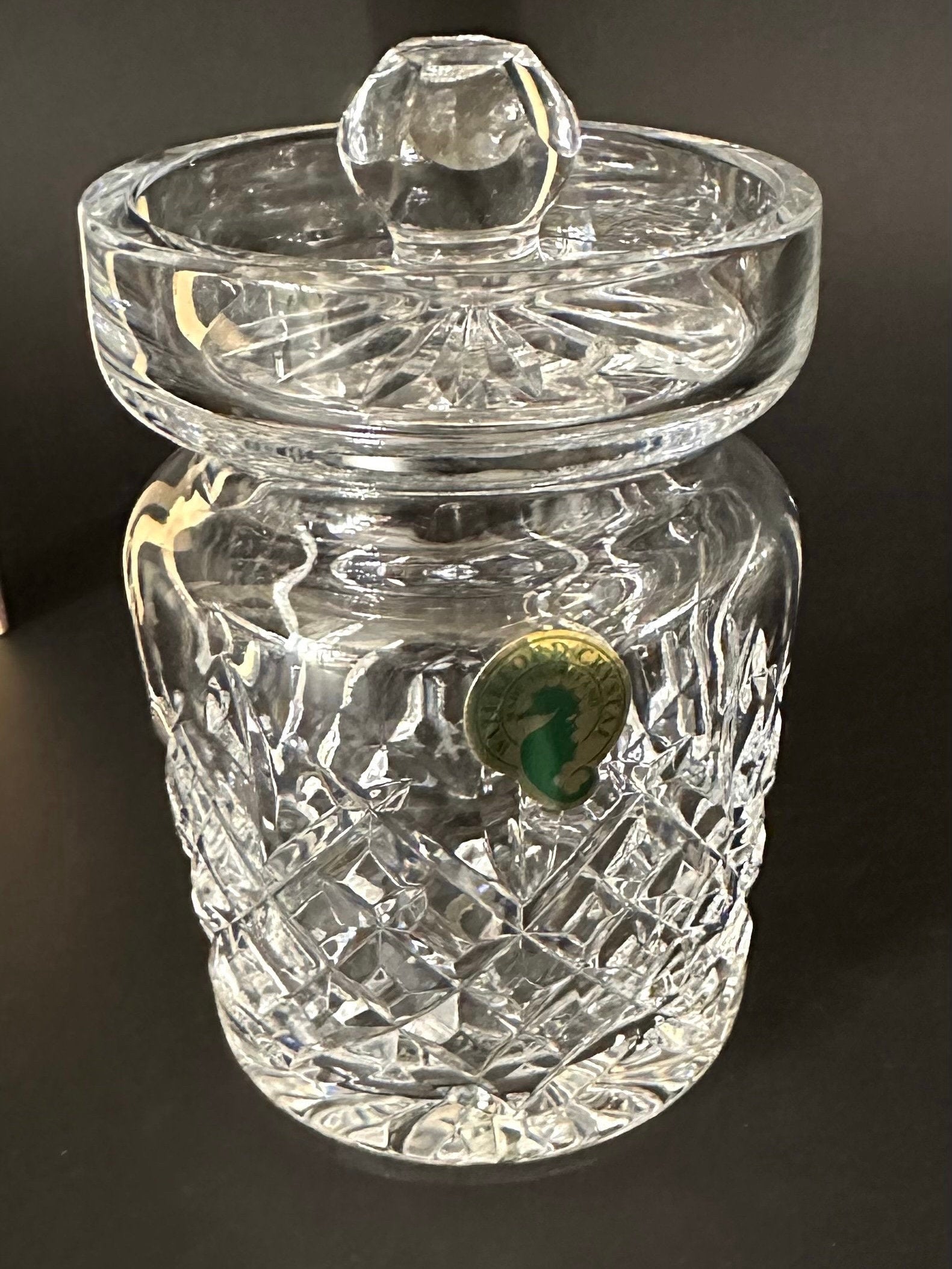 Waterford Crystal Lidded Jam/Jellie Jar in “Araglin” Pattern