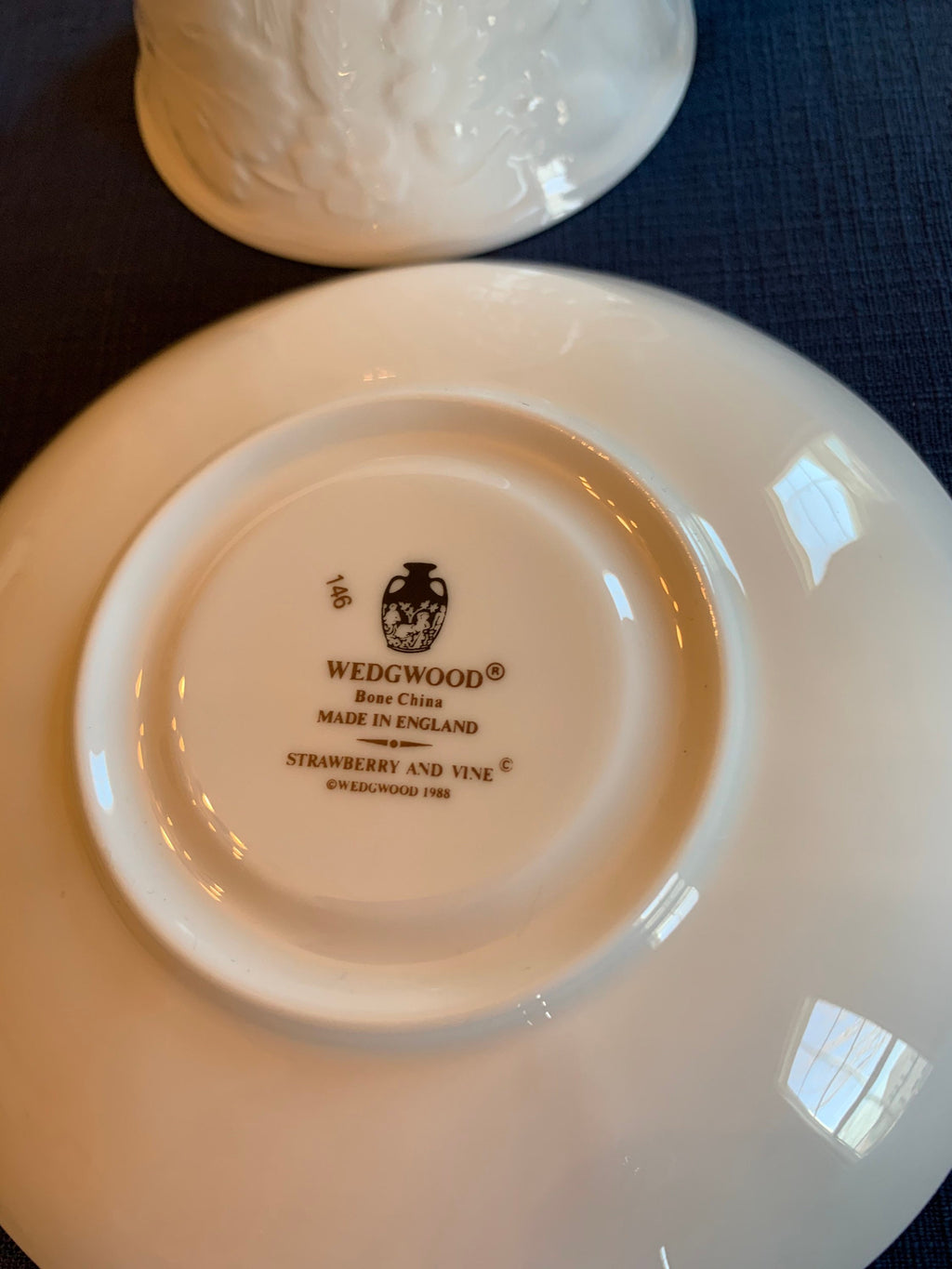 3 Wedgwood Strawberry and Vine Teacups