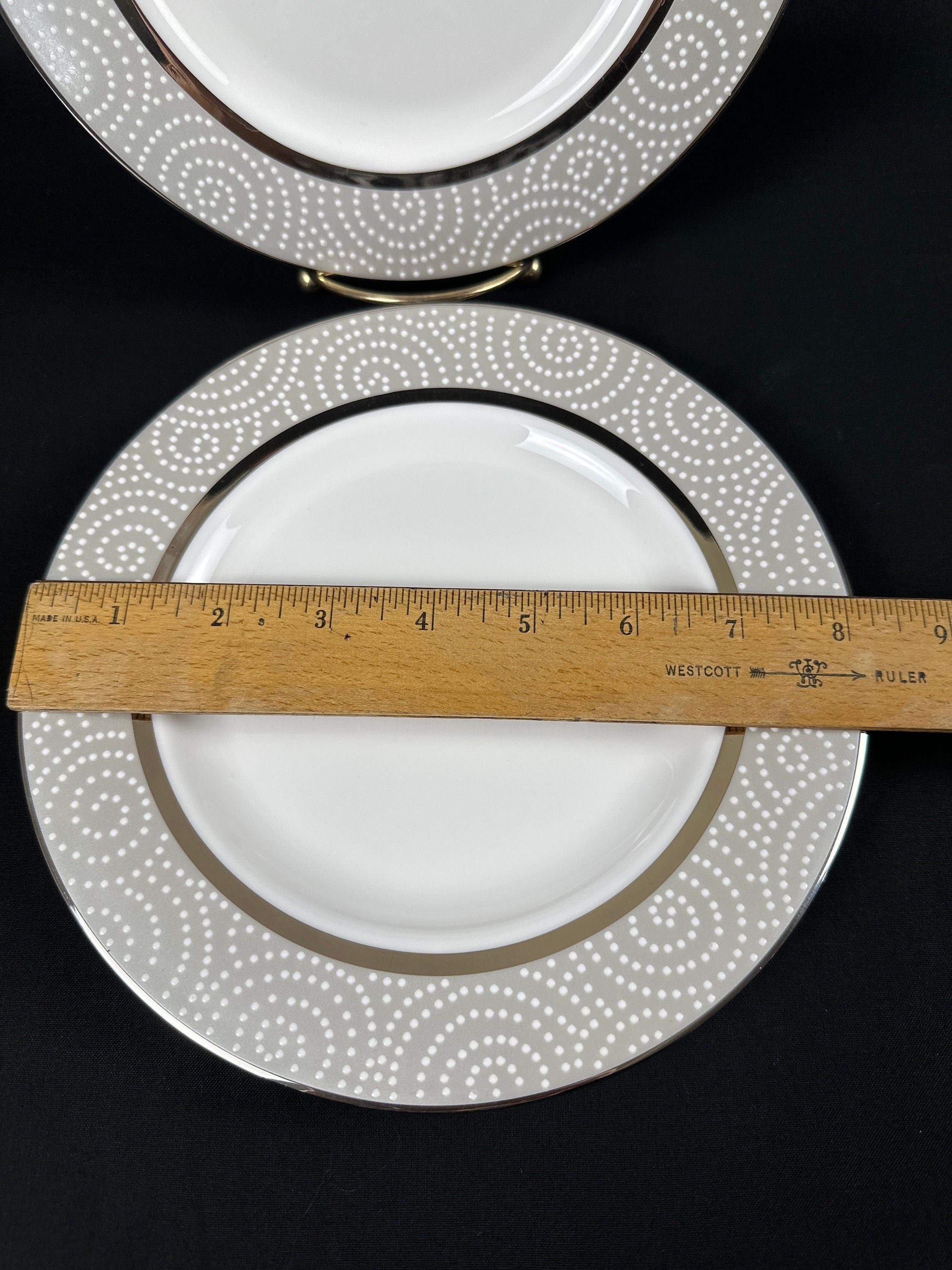 3 Kate Spade Pearl Beads Salad Plates