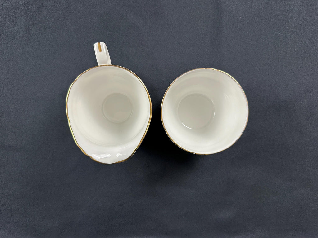 Royal Worcester Gold Chantilly Creamer and  Sugar Bowl