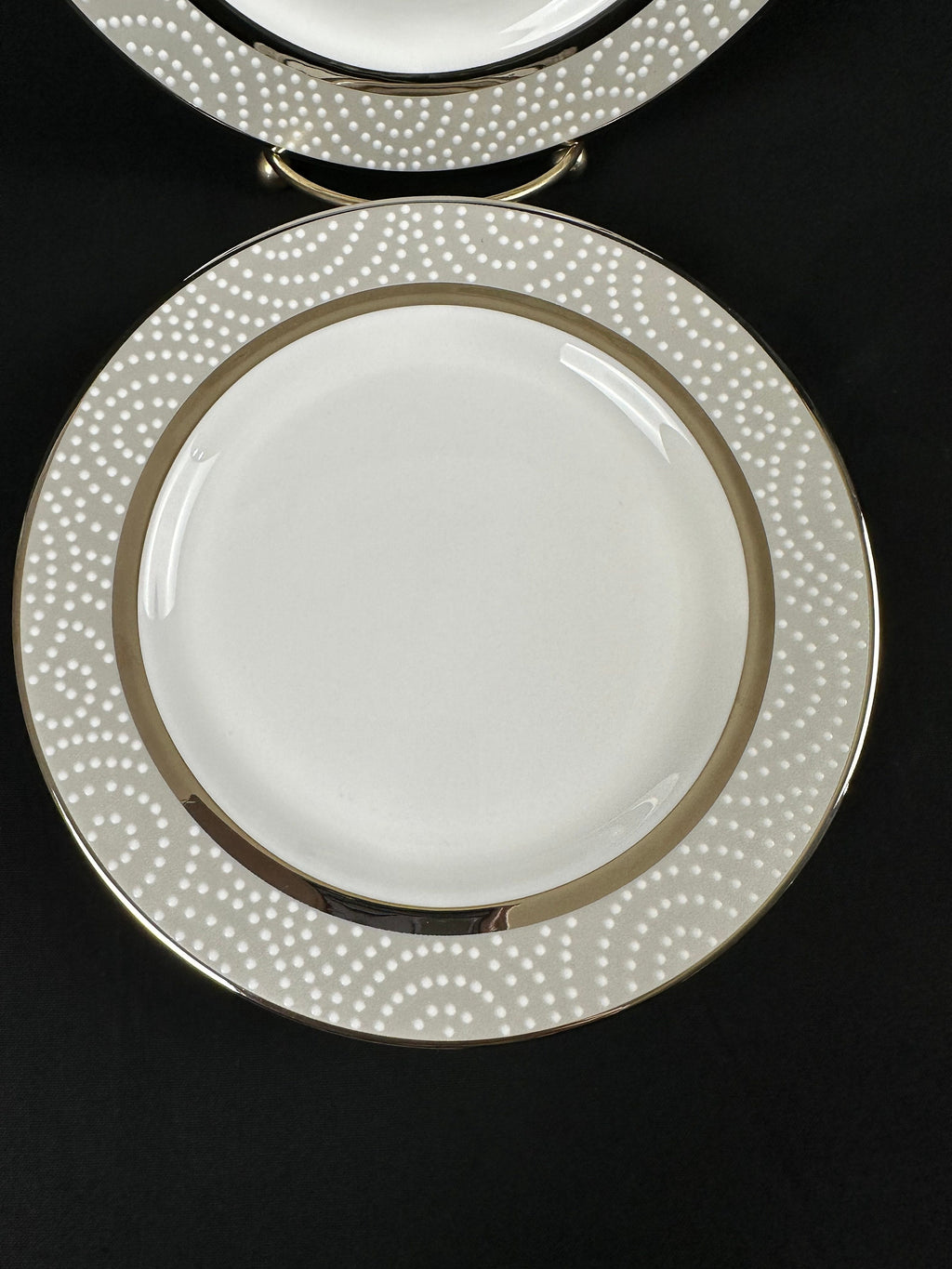 4 Katie Spade Pearl Beads Bread Plates by Lenox