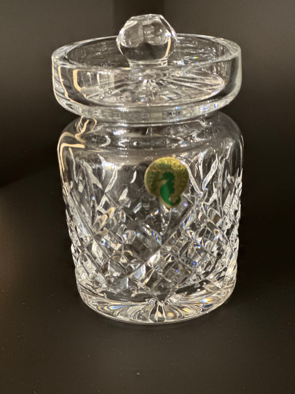 Waterford Crystal Lidded Jam/Jellie Jar in “Araglin” Pattern