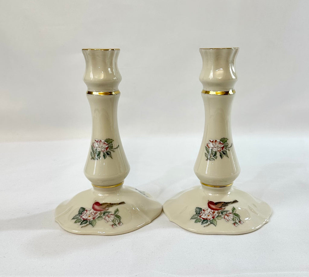 Pair of Lenox Serenade Candlesticks