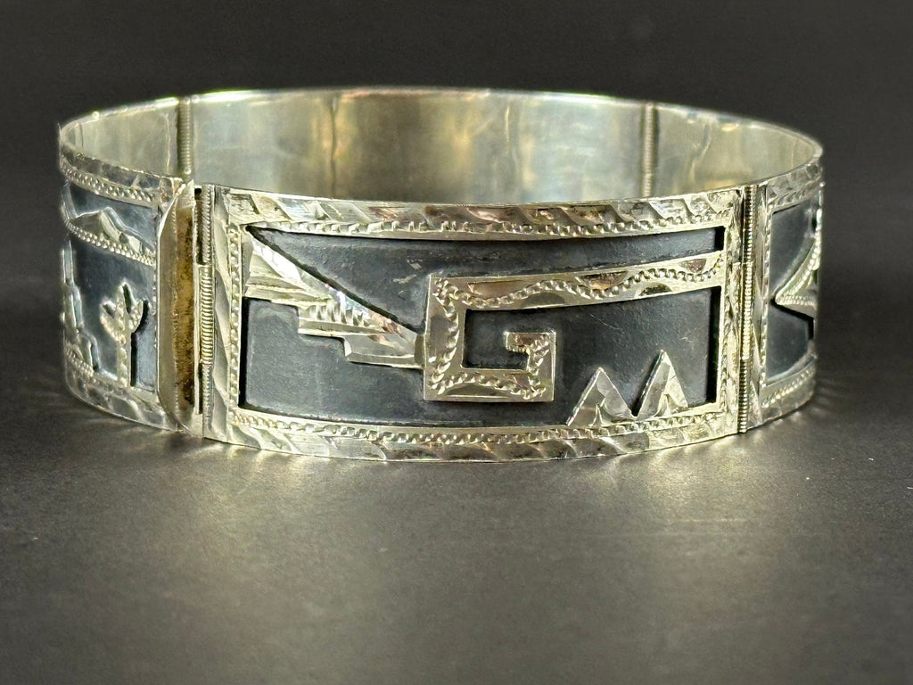 Sterling Silver and Enamel Link Bracelet.