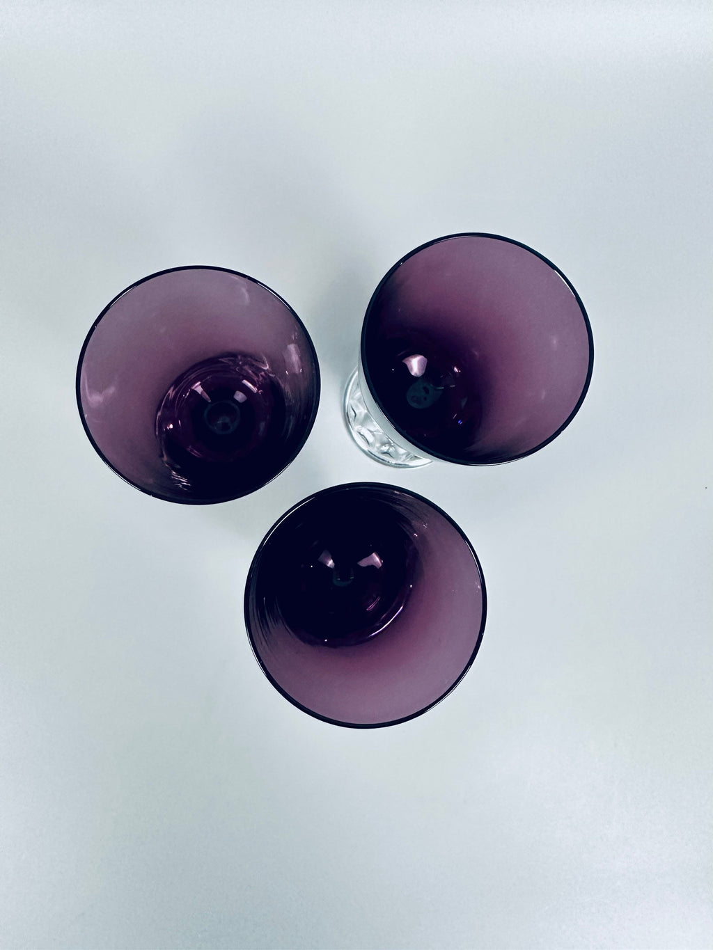 3 Fostoria American Lady Amethyst Juice Glasses