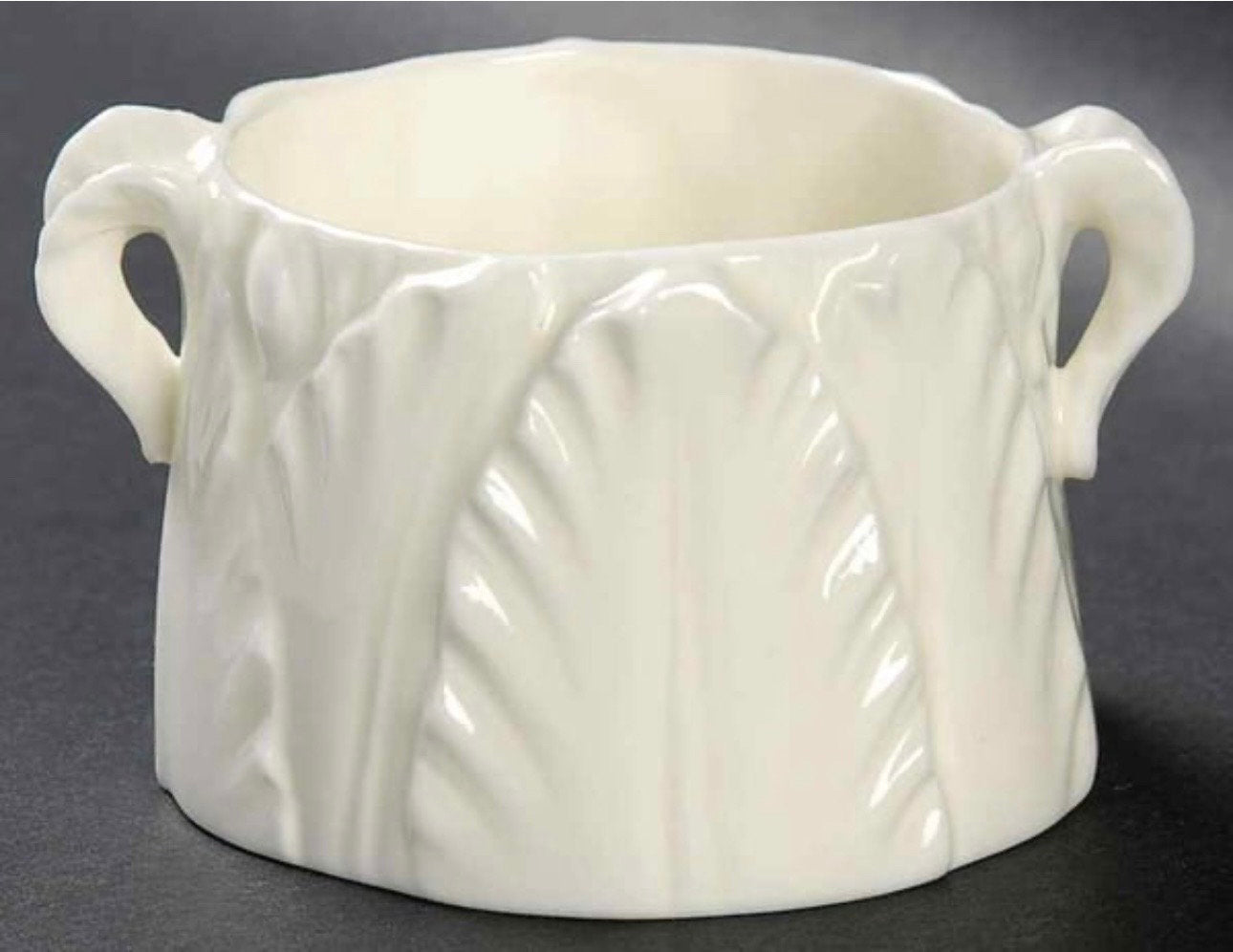 Royal Worcester”Fern White” Open Sugar Bowl and Mini Creamer