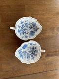 2 Blue Danube Leaf Shaped Nut/ Candy Dishes