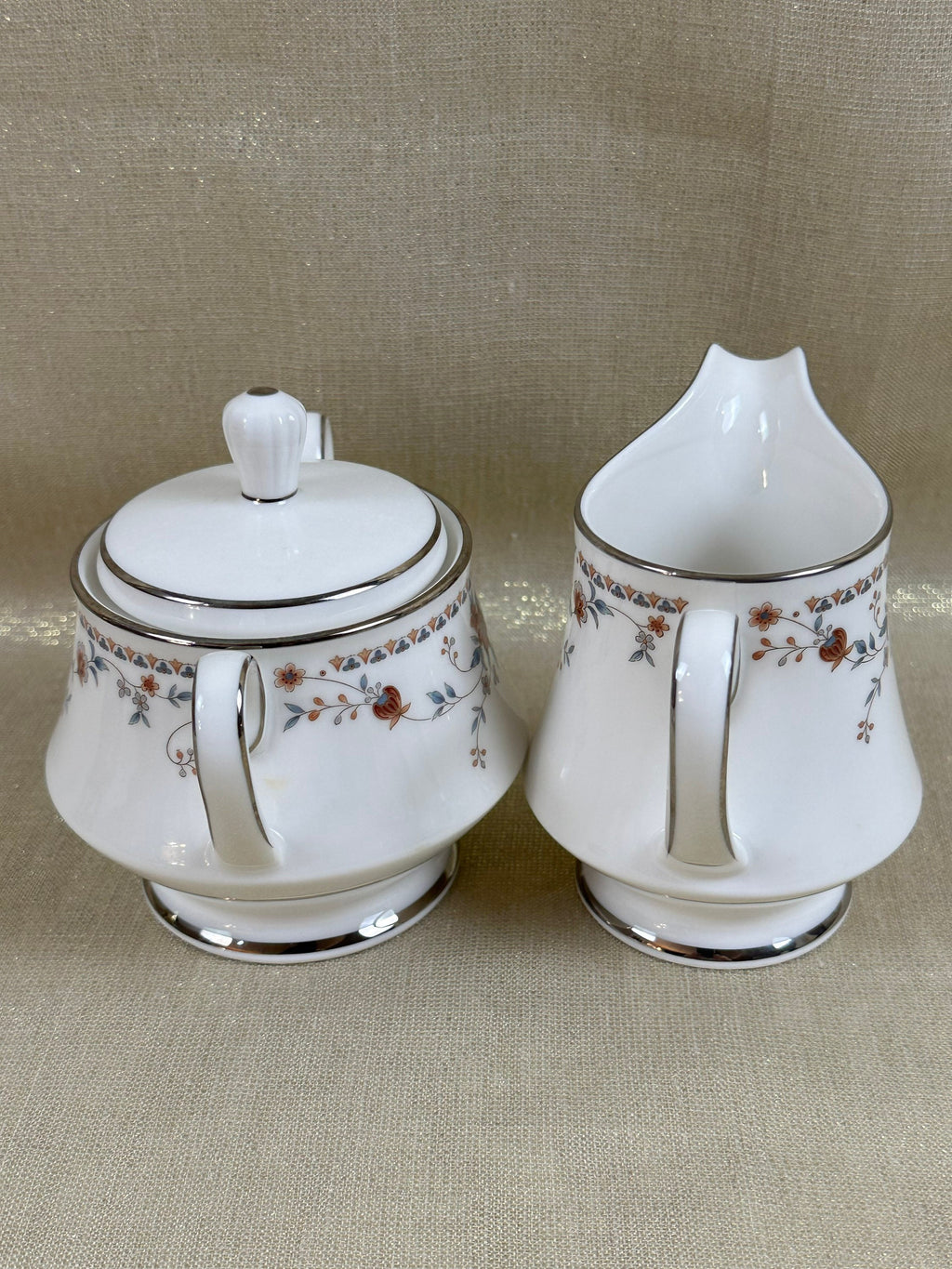 Noritake Adagio Creamer and Sugar Bowl