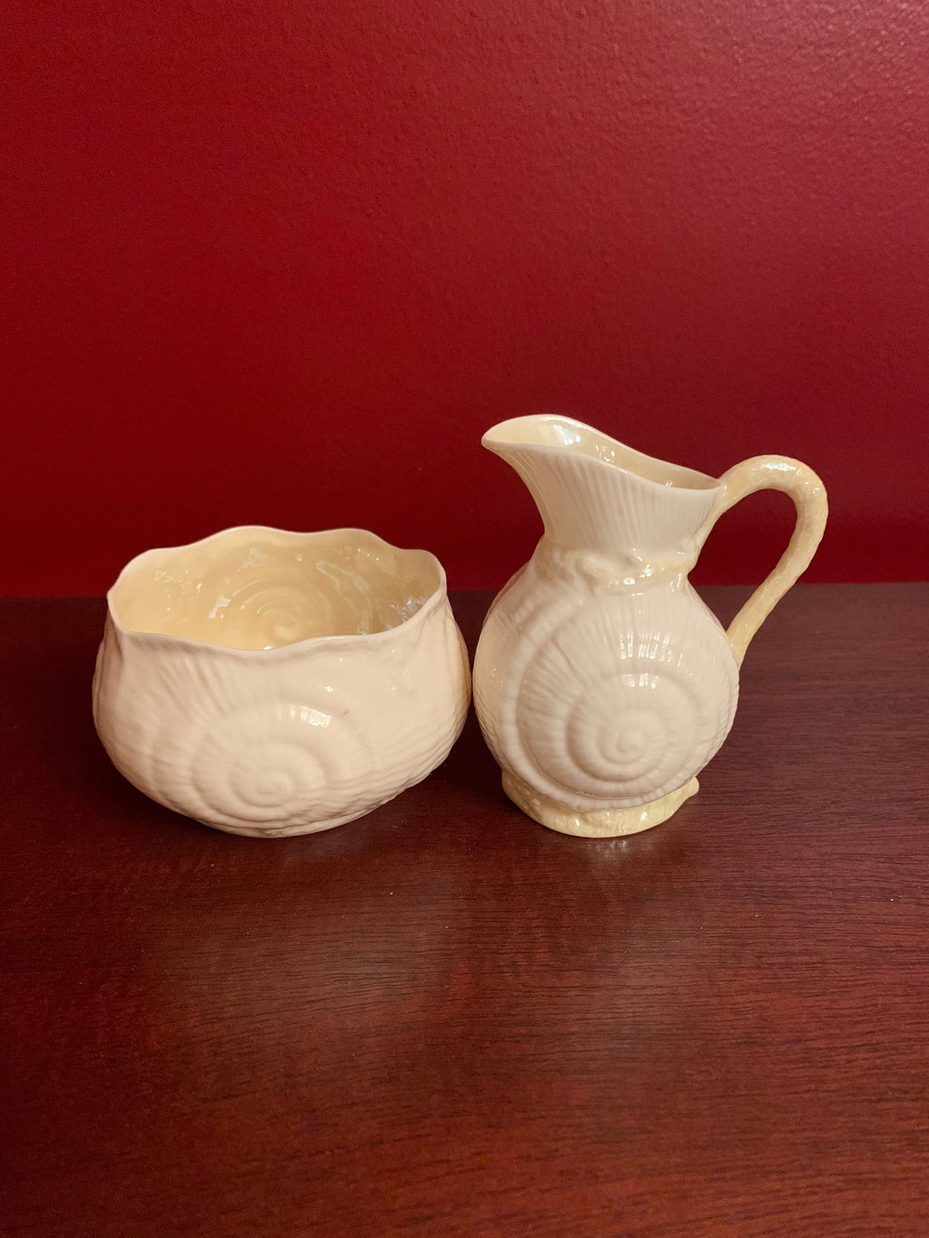 Beleek Irish Creamer and Sugar Bowl