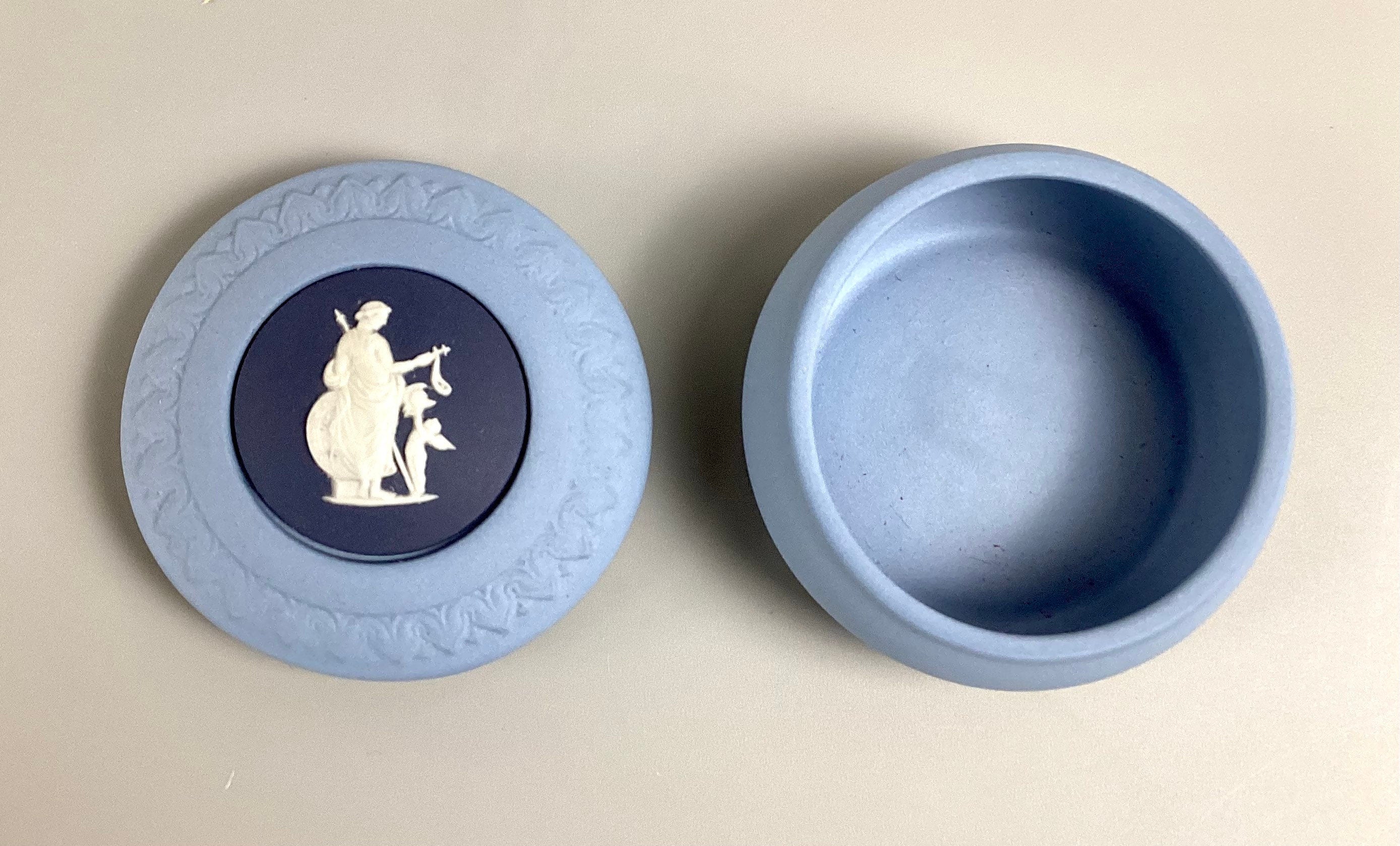 Wedgwood Blue Jasperware Pill Box