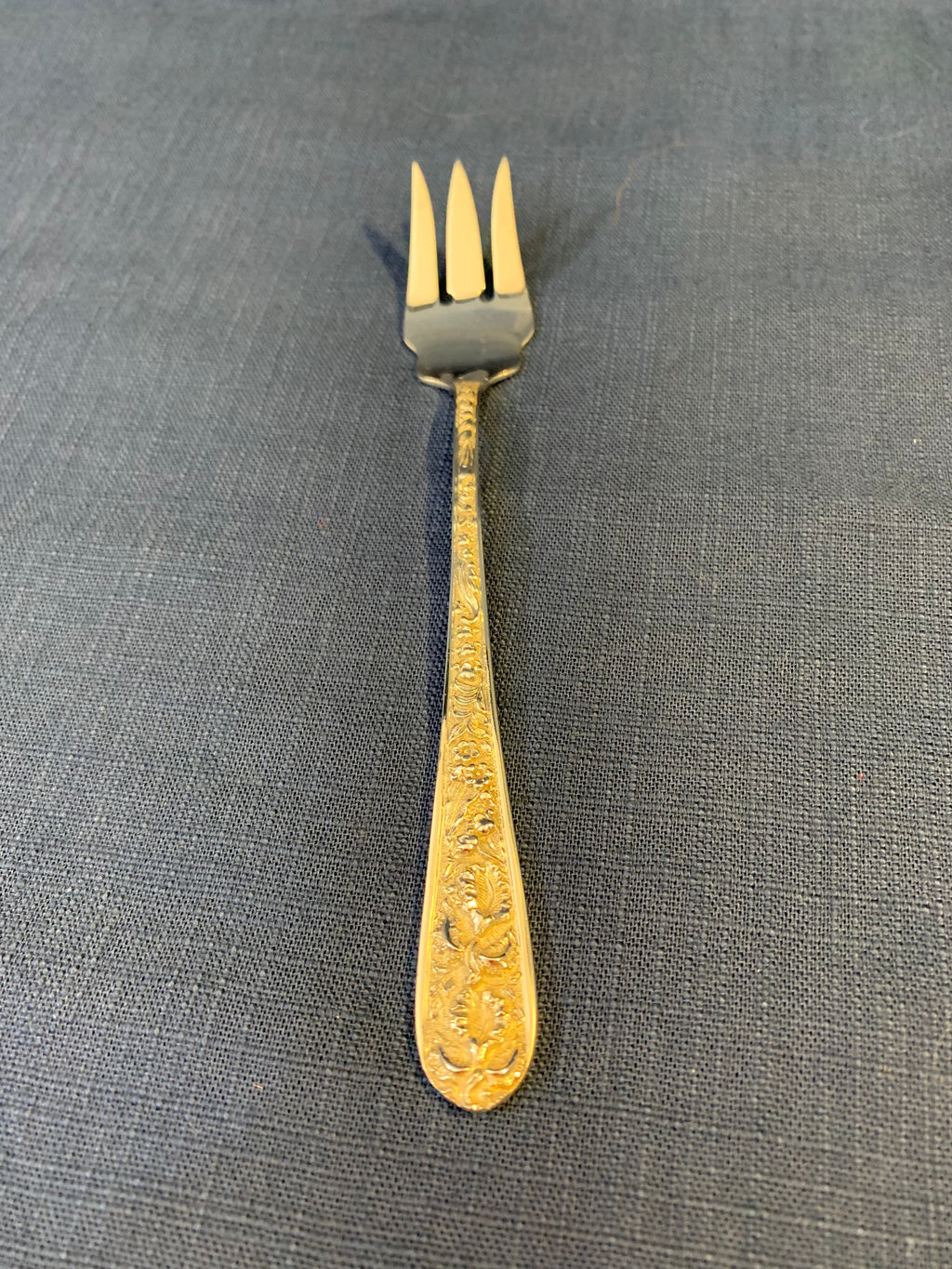 Stieff Rose Large Sterling Meat Fork No Monogram