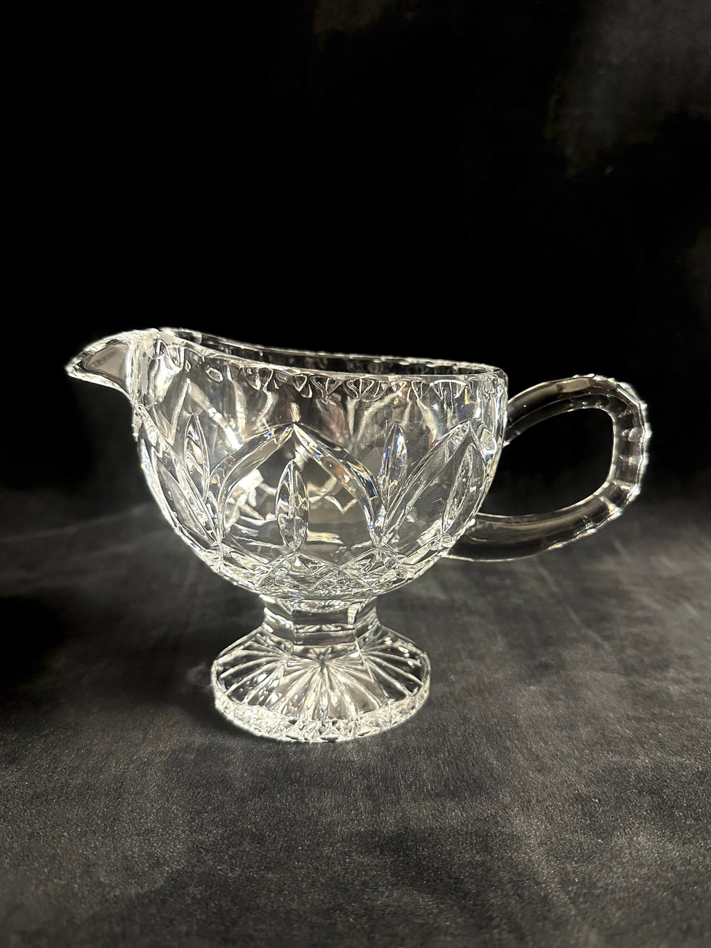 Crystal Gravy Boat Astor Pattern by Crystal Clear