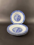 4 Royal Cuthbertson Blue Willow Soup Bowls.