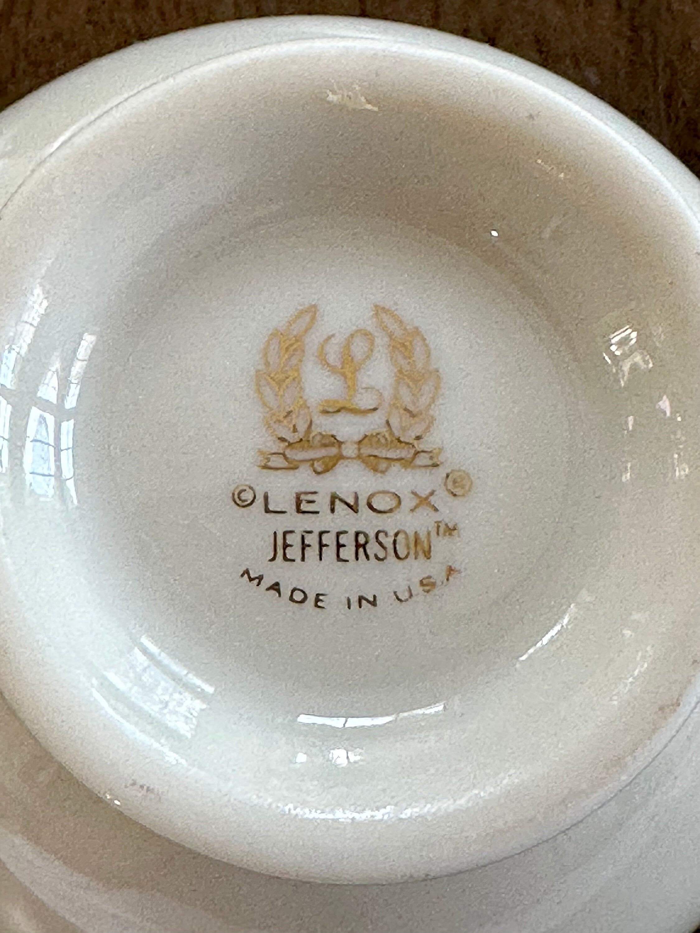 2 Lenox Jefferson Teacups and Saucers