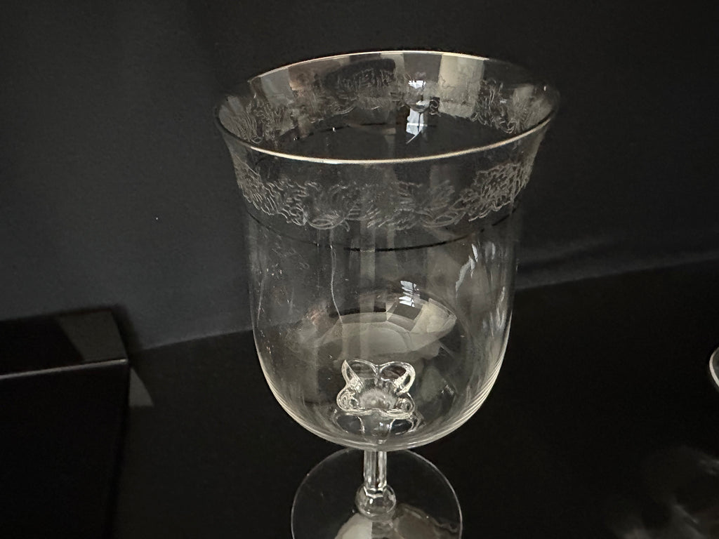 3 Lenox Moonspun Platinum Water Goblets