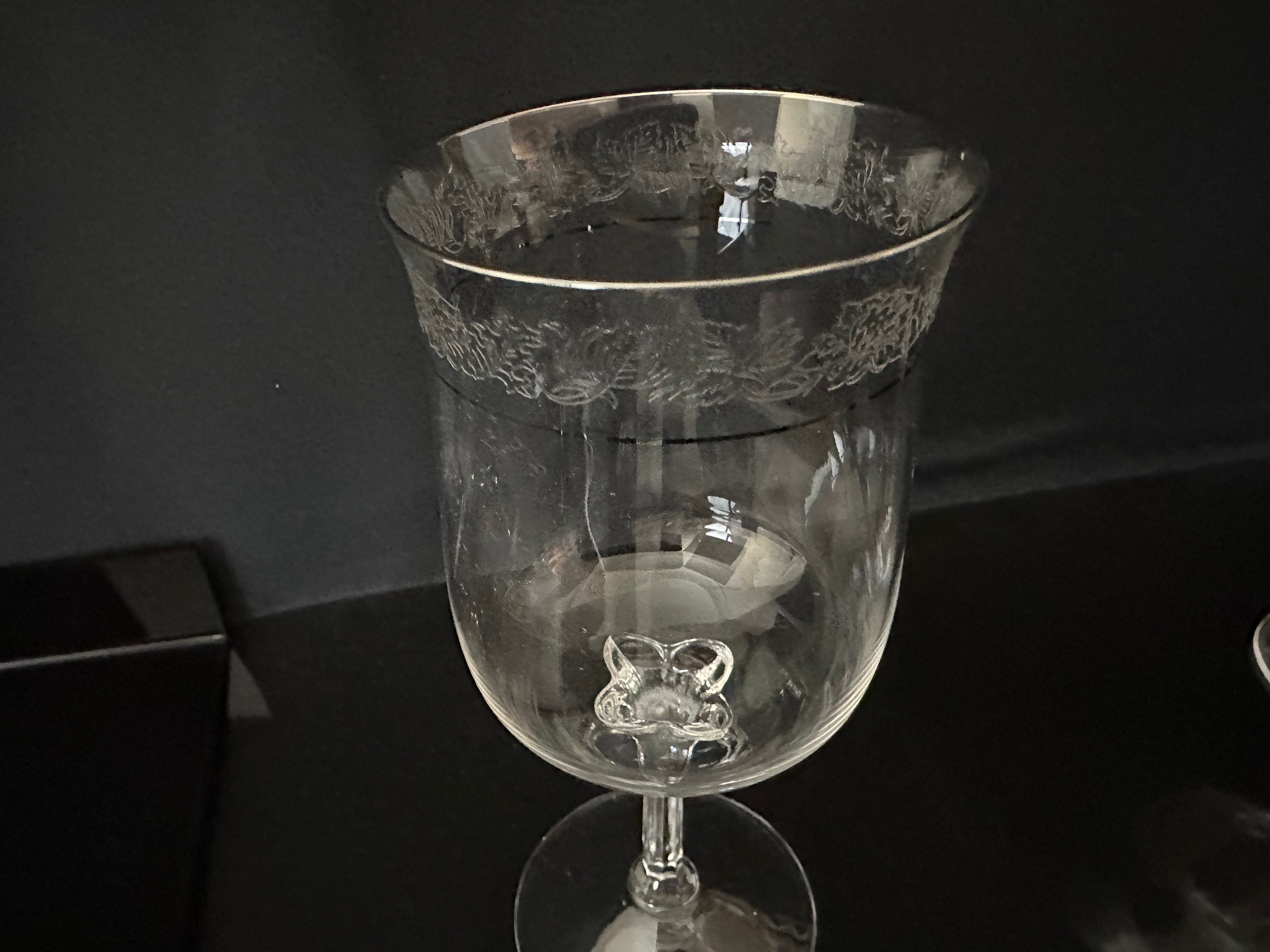 3 Lenox Moonspun Platinum Water Goblets