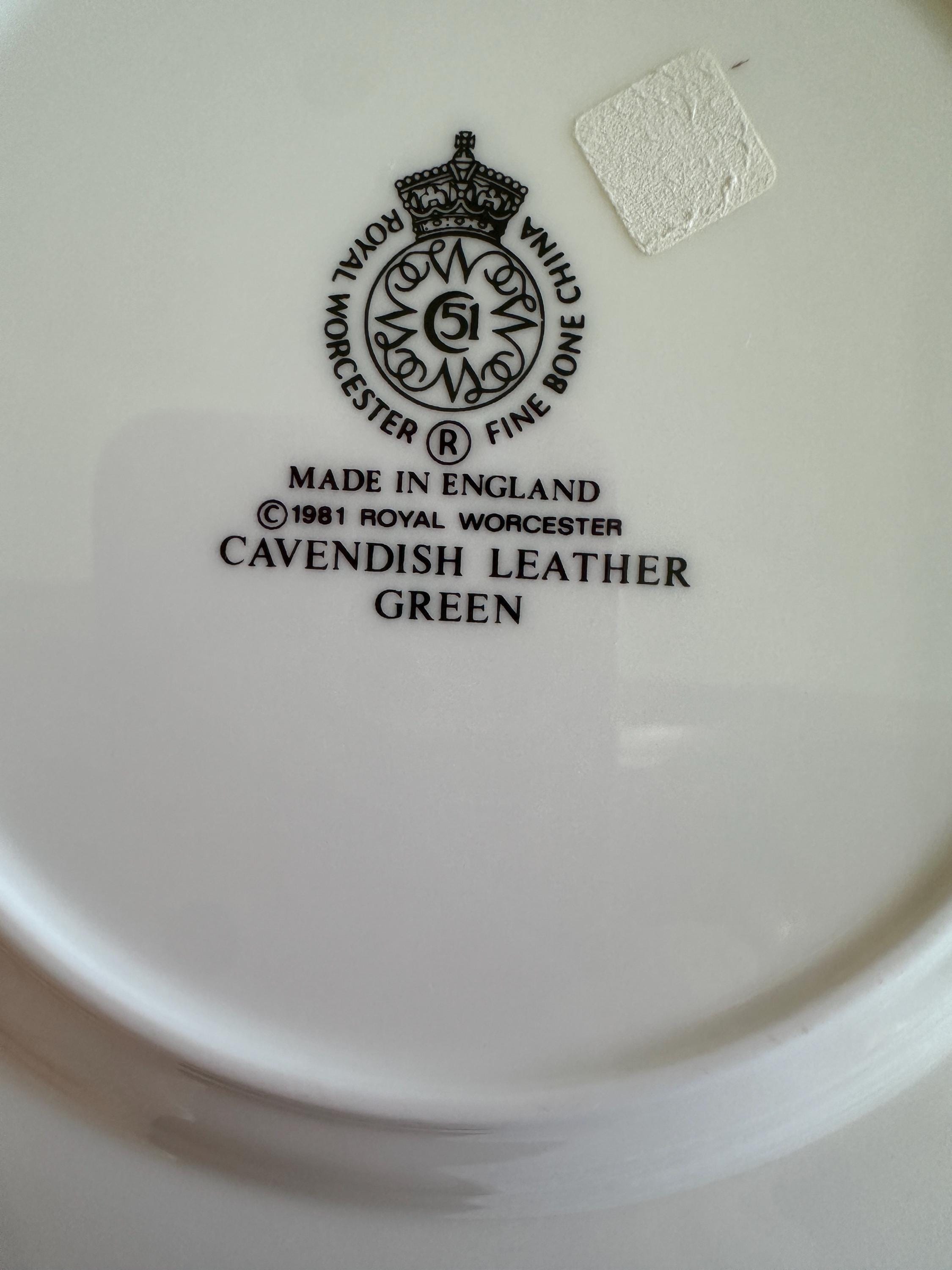 4 Royal Worcester Cavendish Leather Green Salad Plates