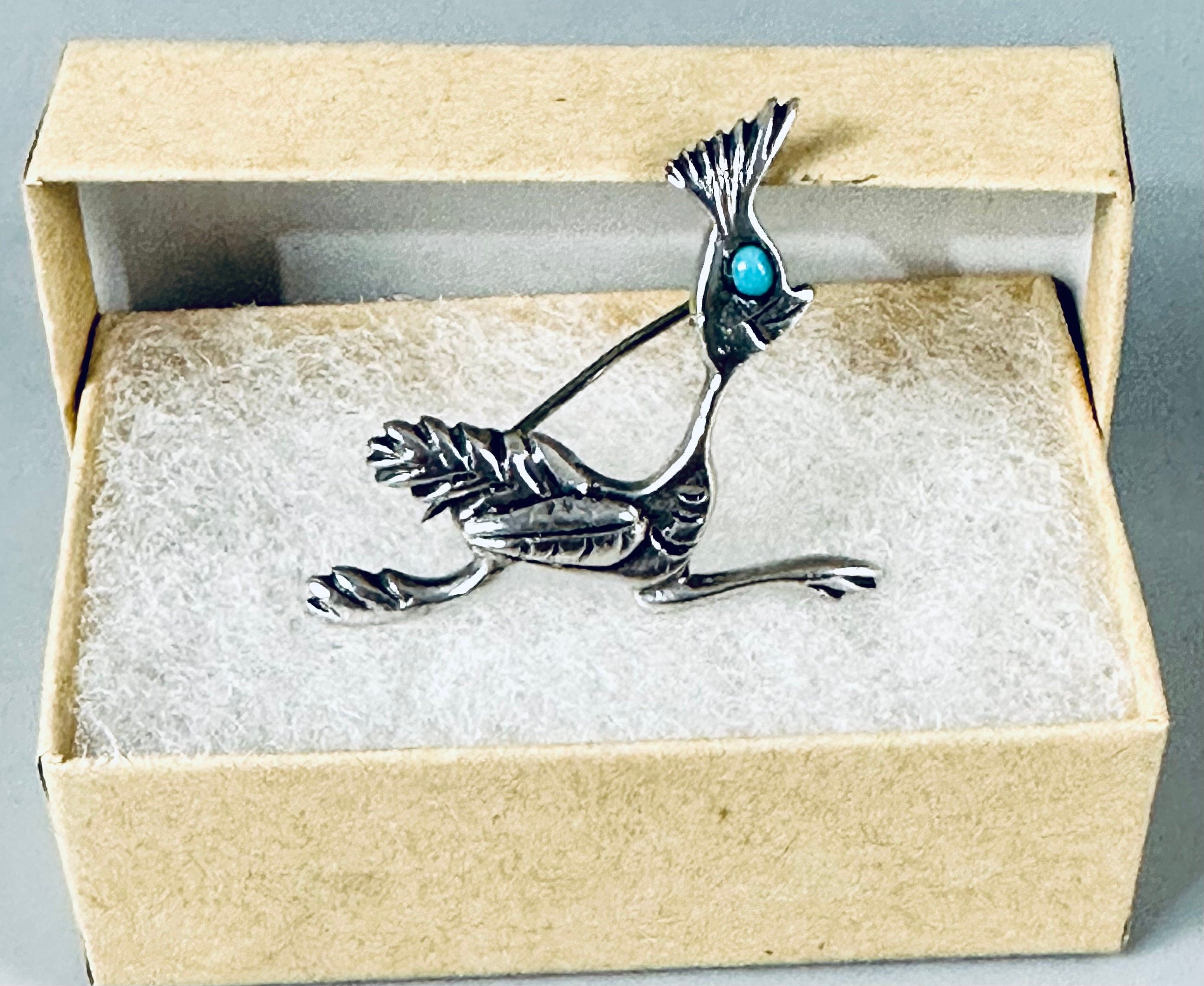 Vintage Sterling Silver Roadrunner Pin