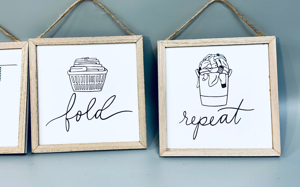 4 Framed Laundry Room Signs