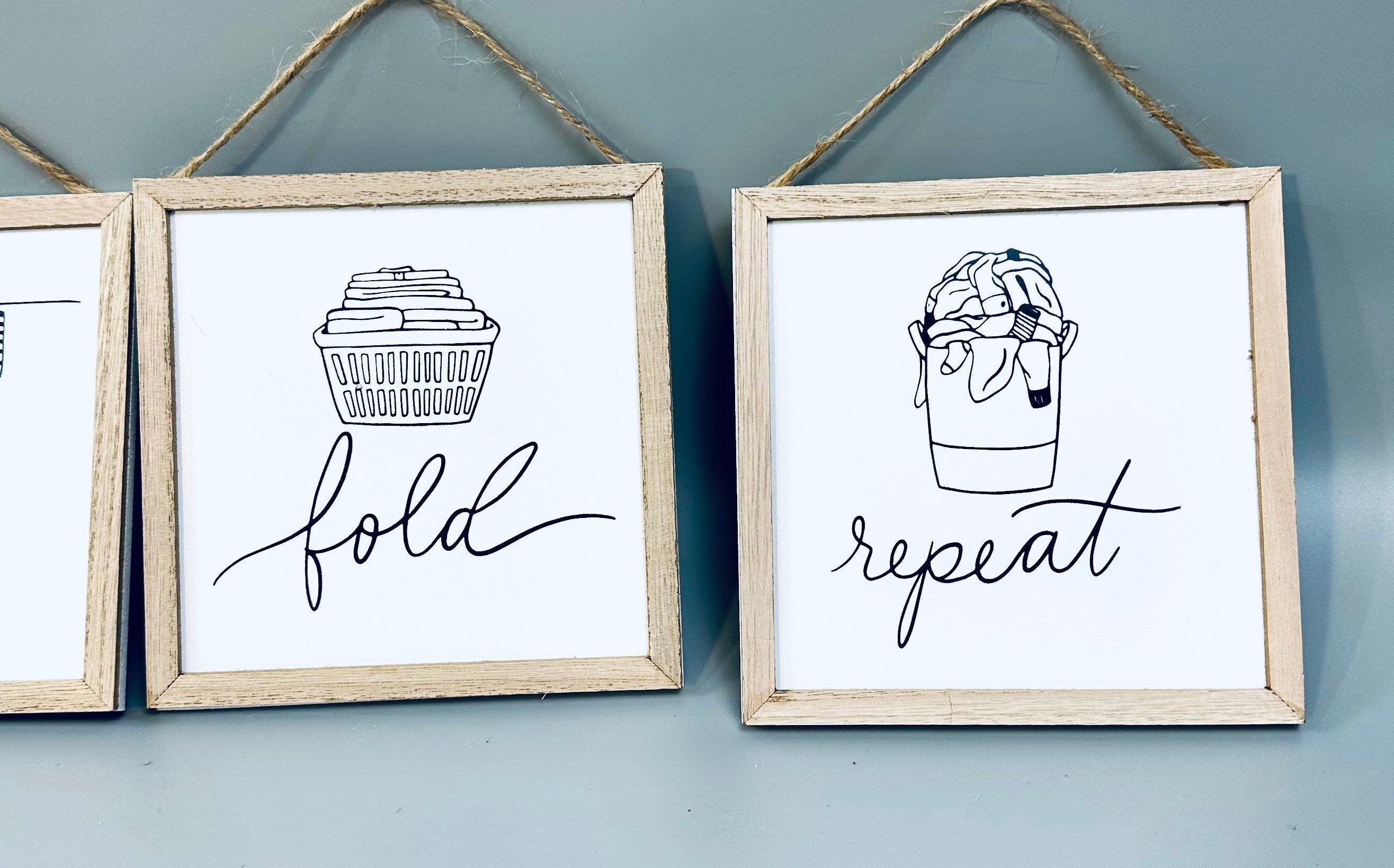 4 Framed Laundry Room Signs