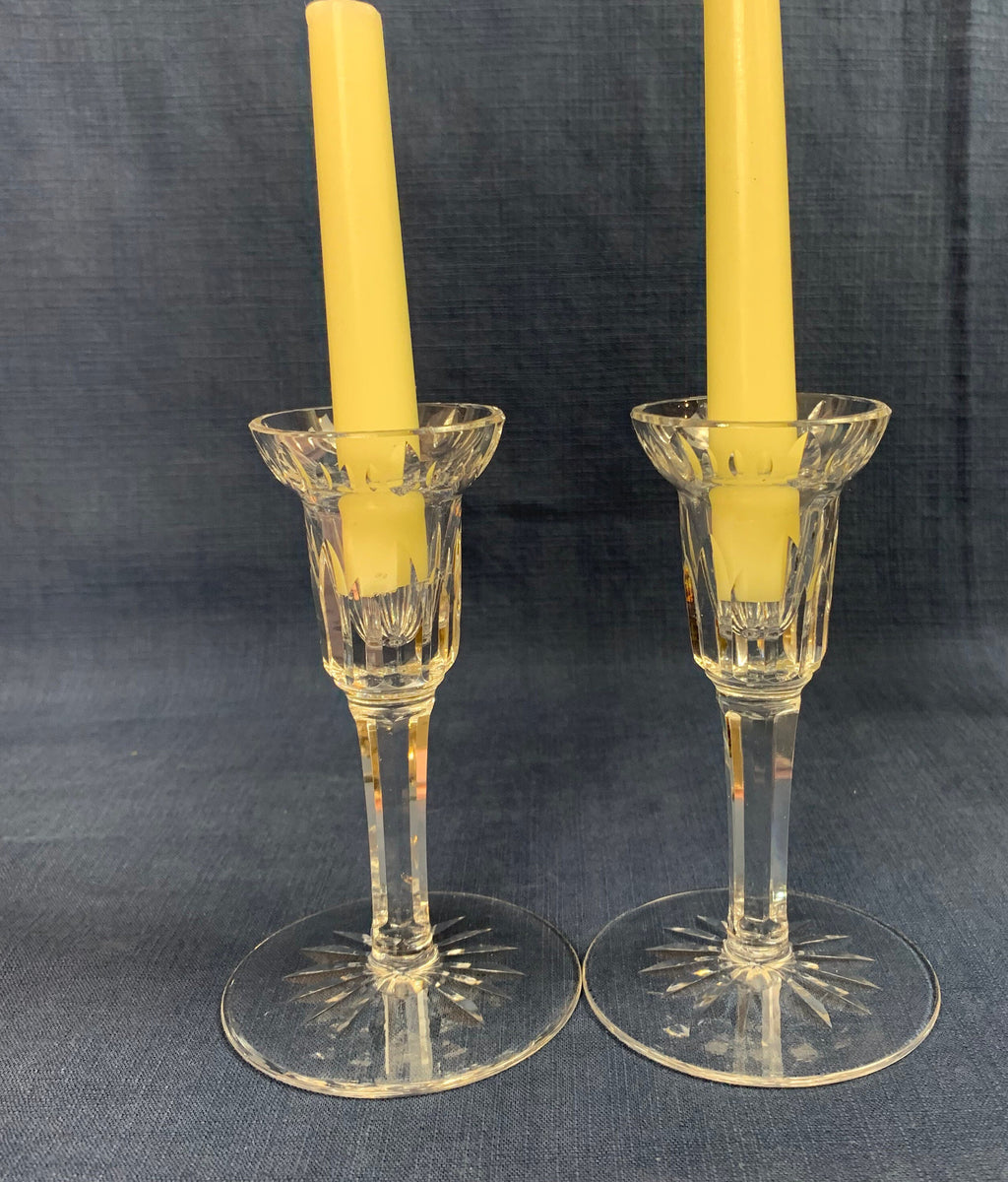 2 Waterford Crystal Candle Holders 5 1/4”