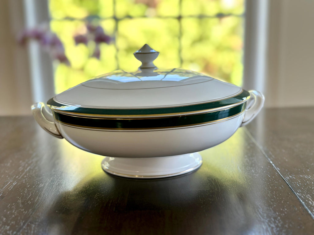 Royal Worcester Howard Leather Green Covered Bowl