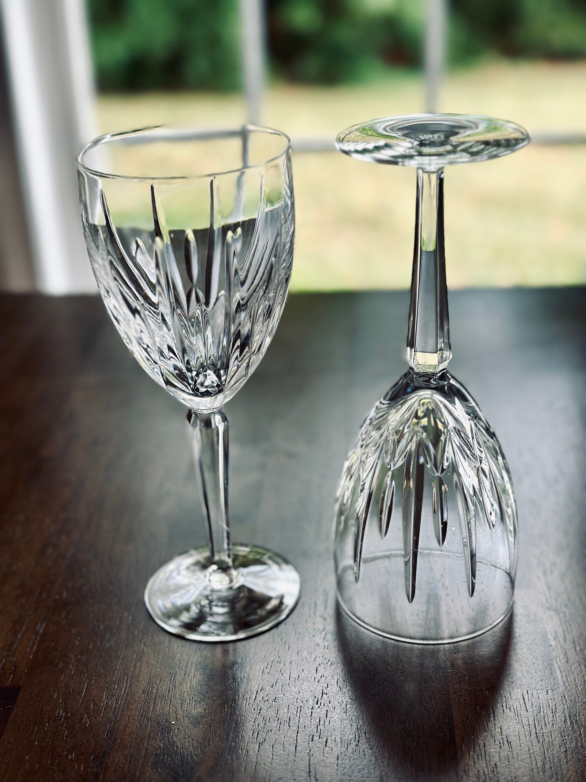 2 Lenox Crystal Clarity Water Goblets