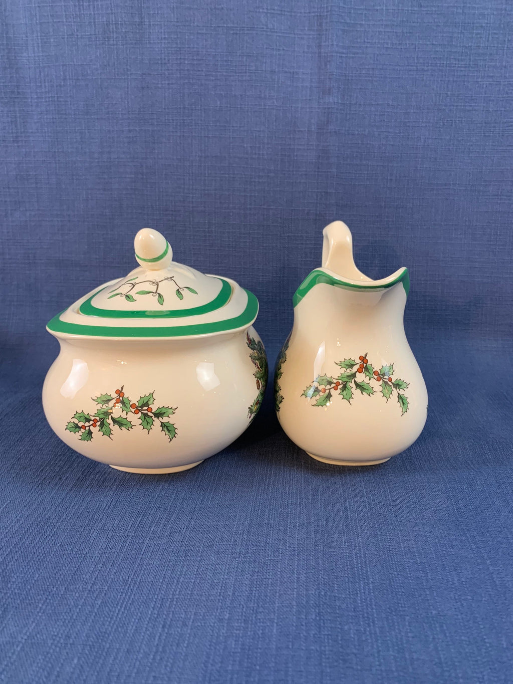 Spode Christmas Tree Creamer and Sugar Bowl