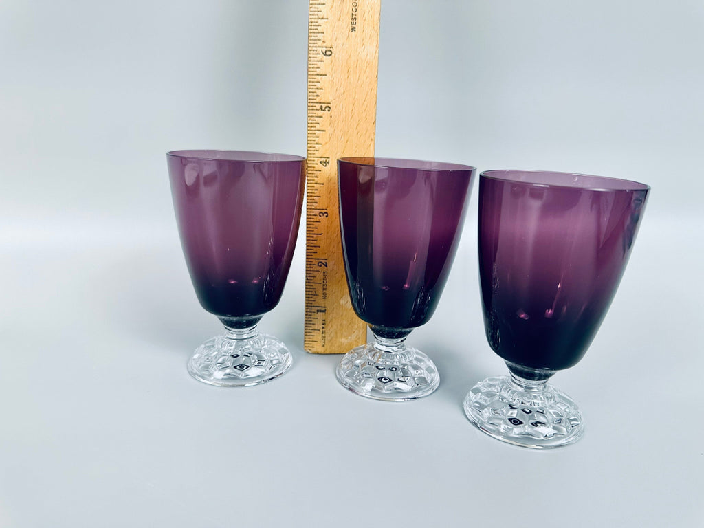 3 Fostoria American Lady Amethyst Juice Glasses