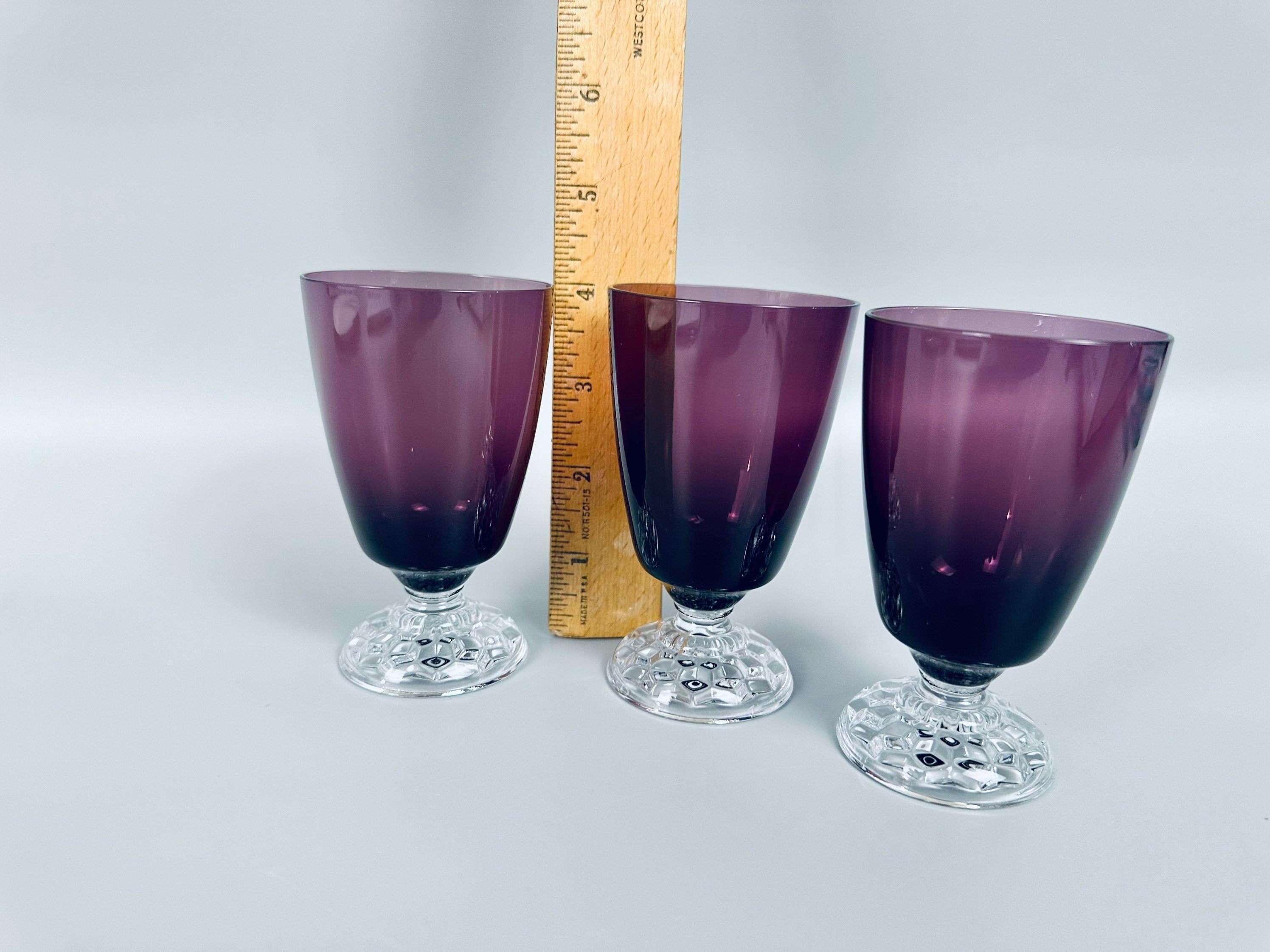 3 Fostoria American Lady Amethyst Juice Glasses