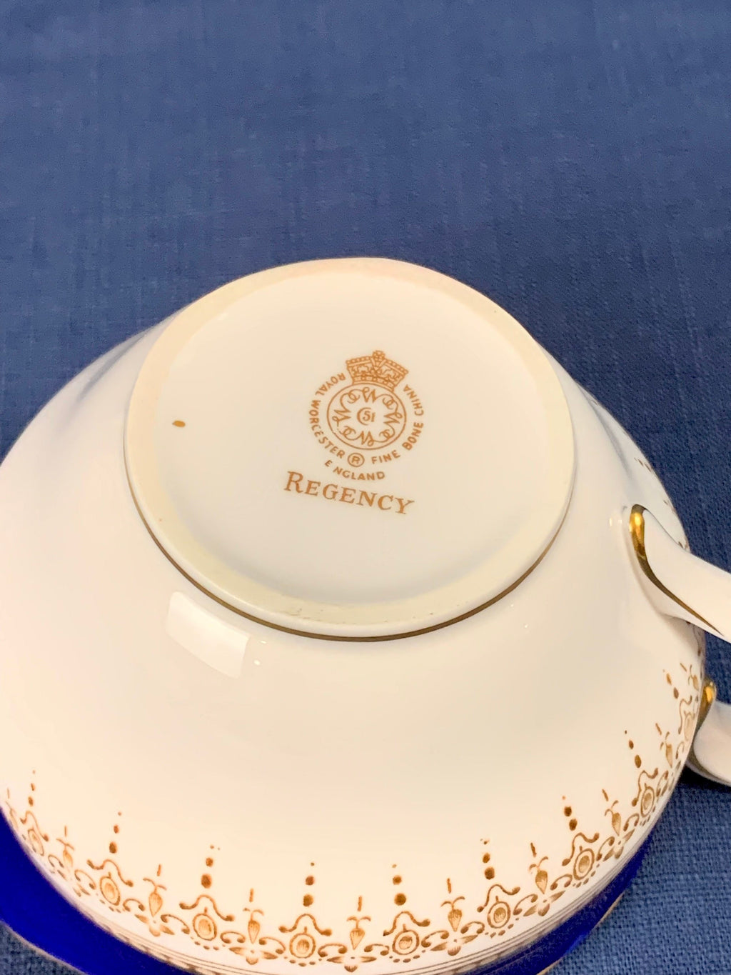 Royal Worcester Regency Cobalt Creamer