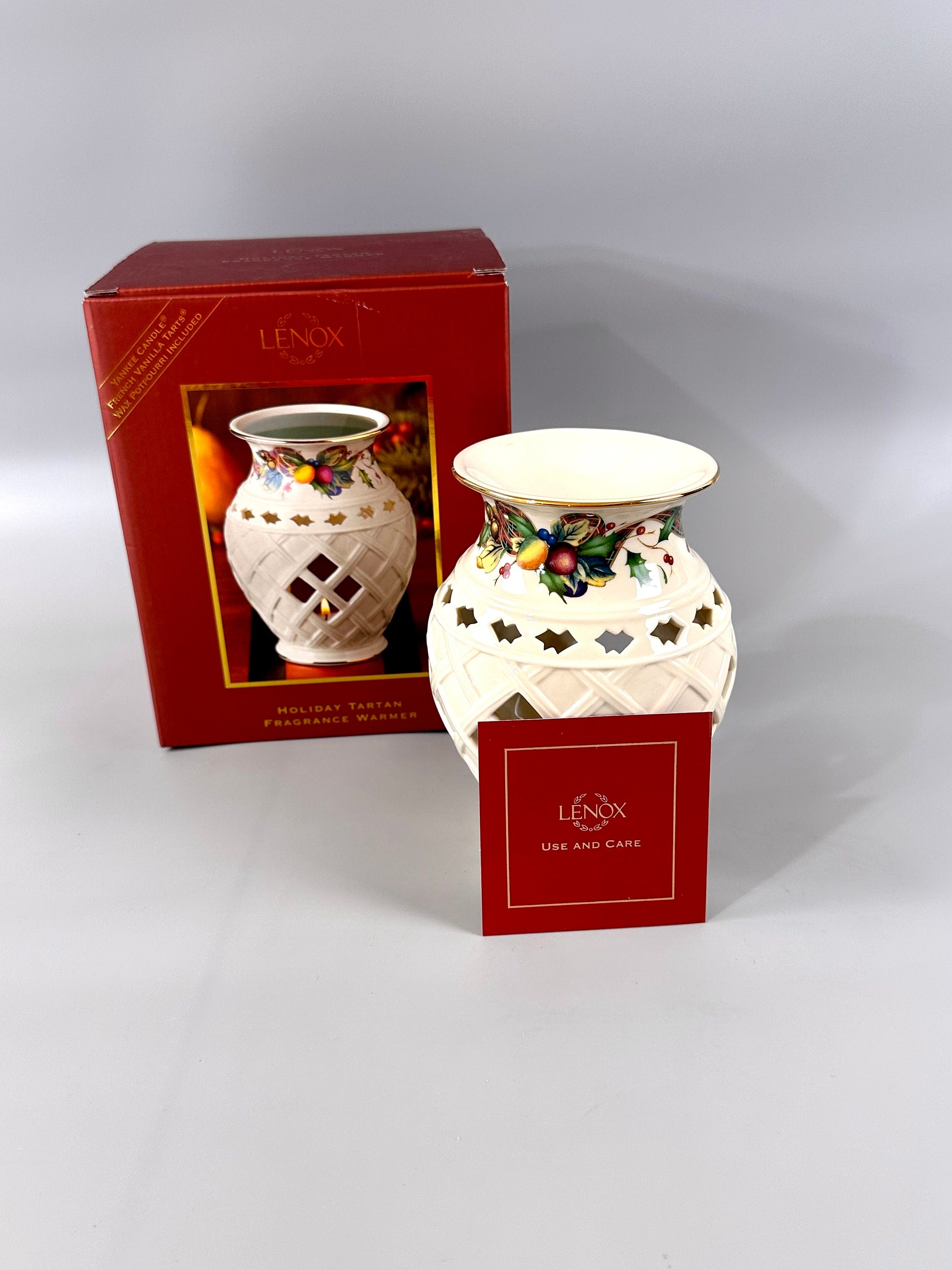 Lenox Holiday Tartan Fragrance Warmer/ Tea light Candle Holder
