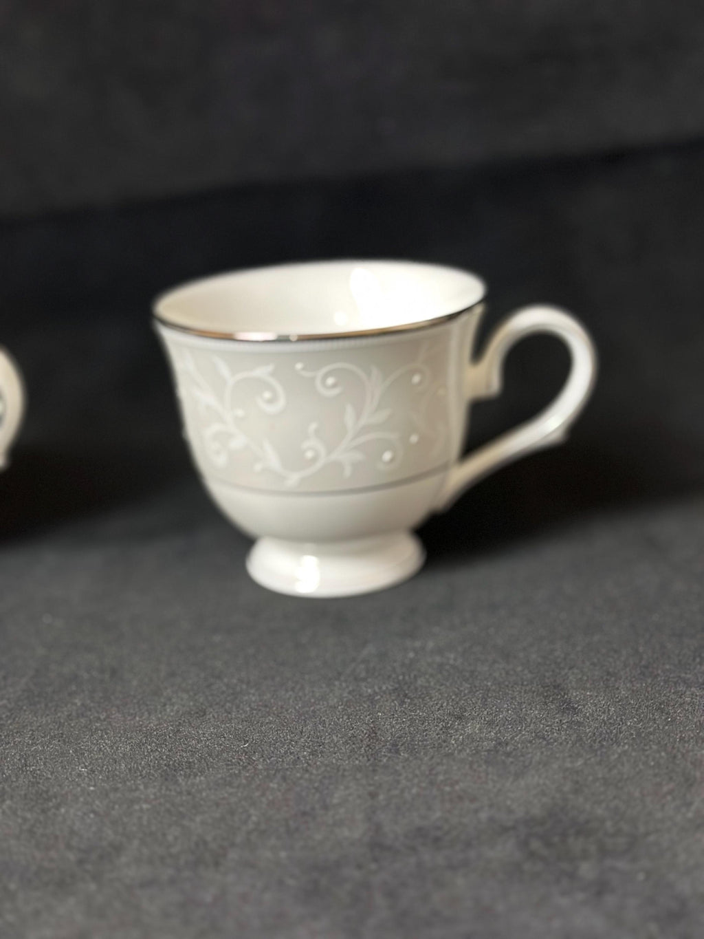 6 Lenox Opal Innocence Silver Saucers