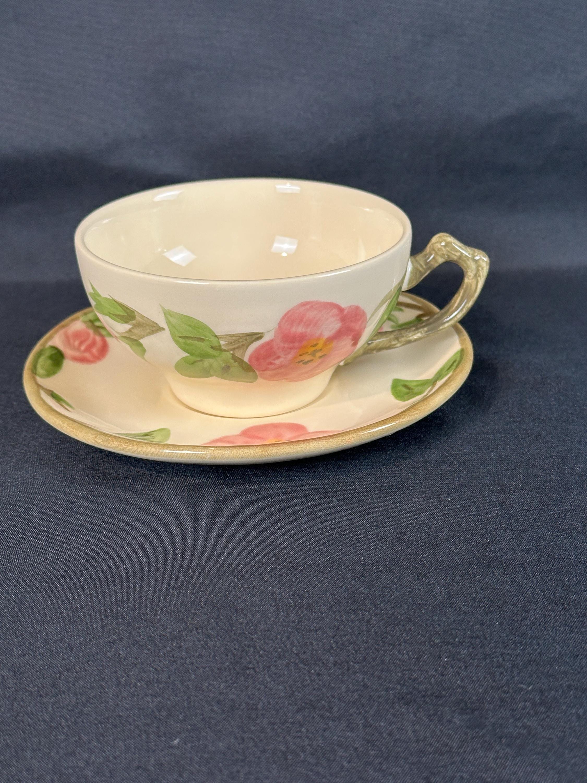 4 Franciscan Desert Rose Teacups and Saucers England